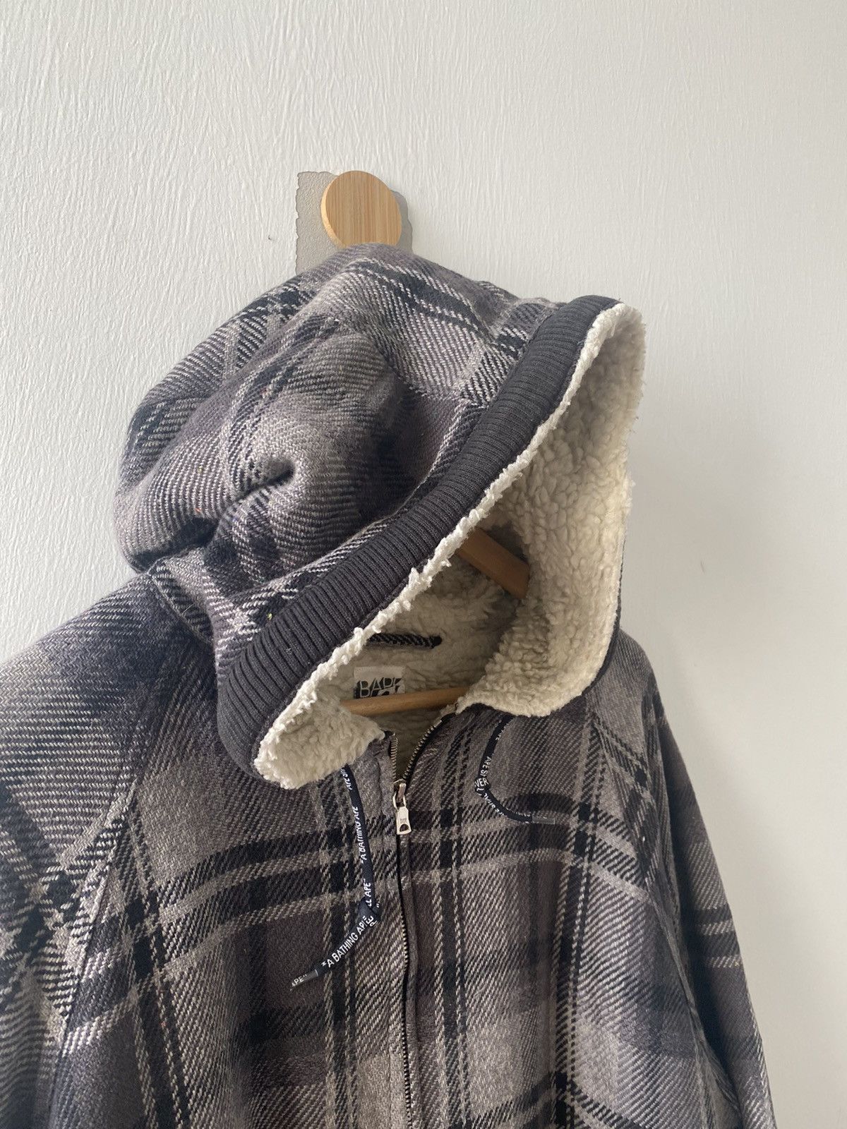 Bape Vintage x Bape x A Bathing Ape Wool with hoodie Jacket Size US L / EU 52-54 / 3 - 10 Thumbnail