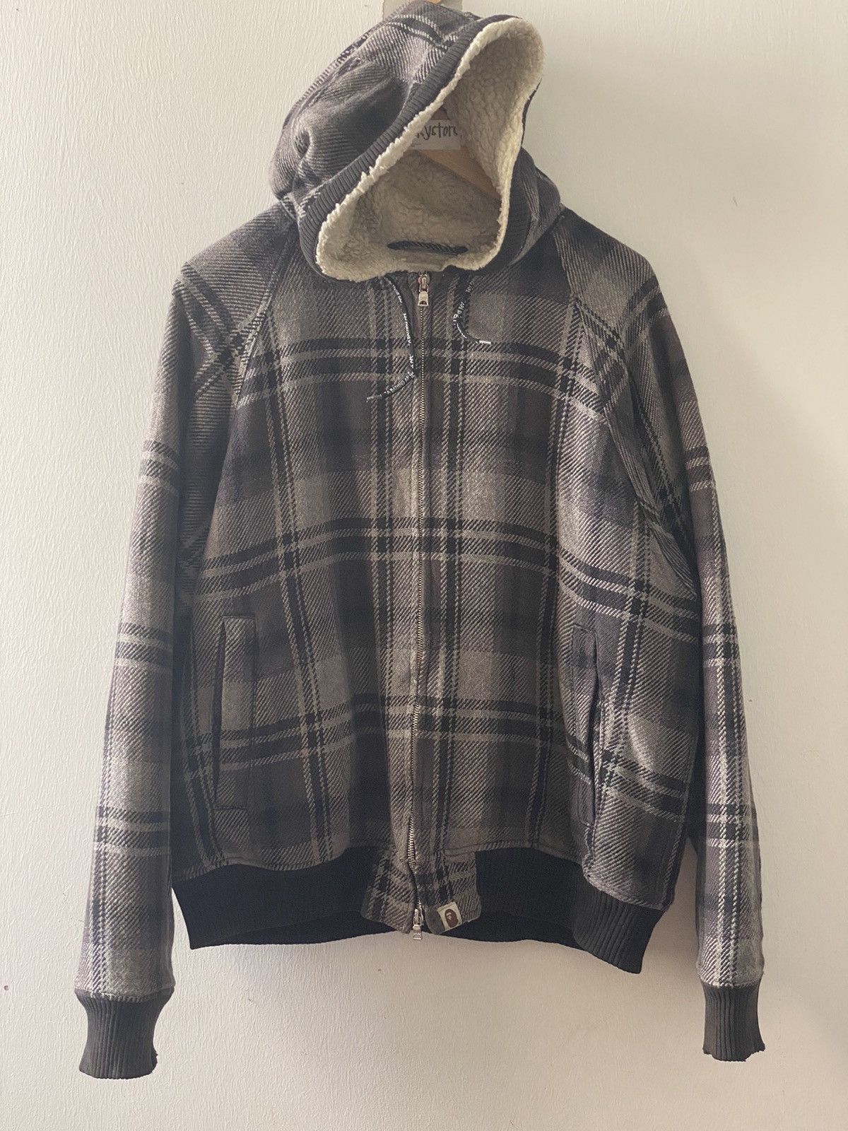 Bape Vintage x Bape x A Bathing Ape Wool with hoodie Jacket Size US L / EU 52-54 / 3 - 1 Thumbnail
