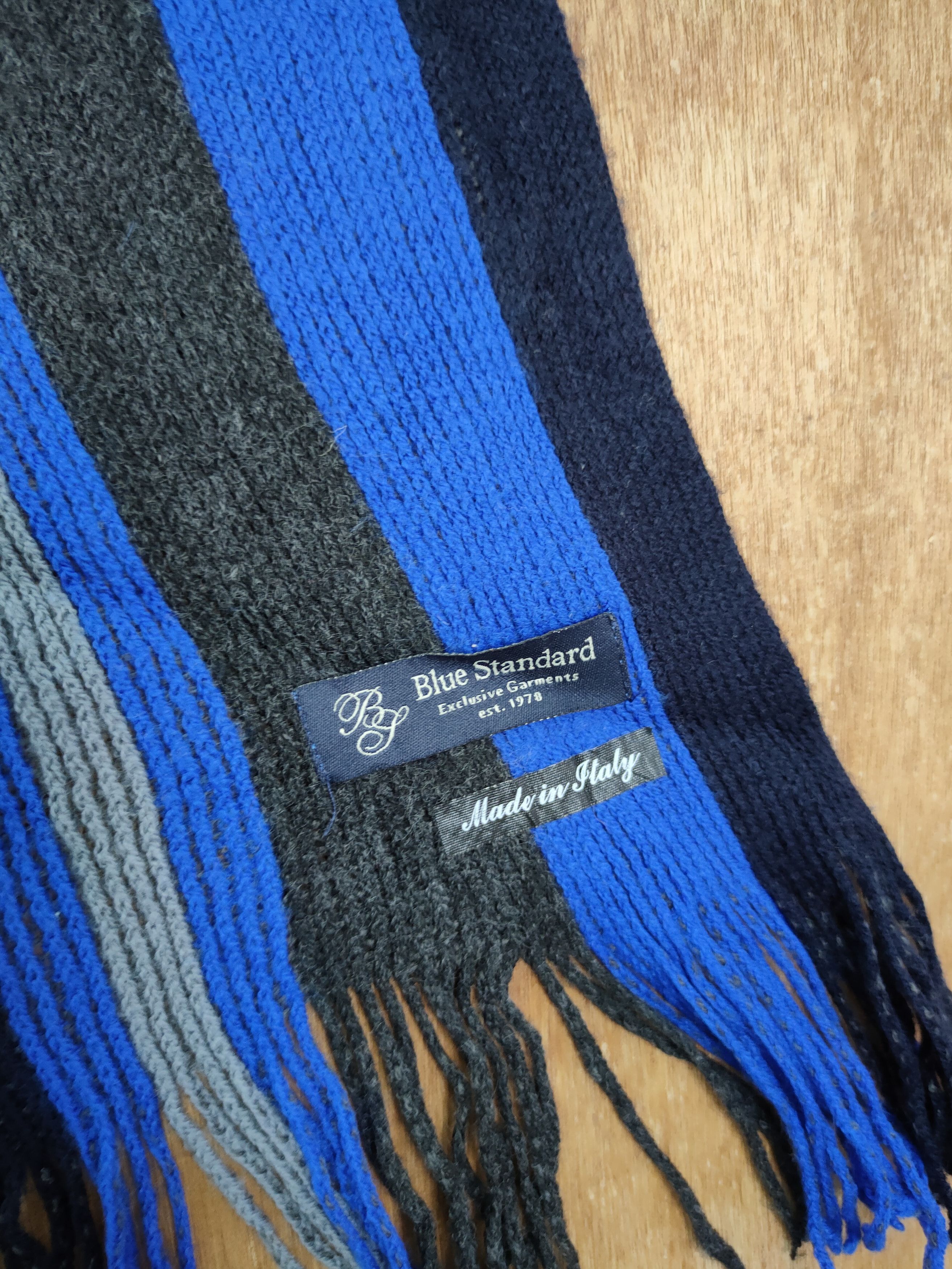 Vintage Blue Standard stripe italian designer muffler scarves #m03 Size ONE SIZE - 5 Thumbnail