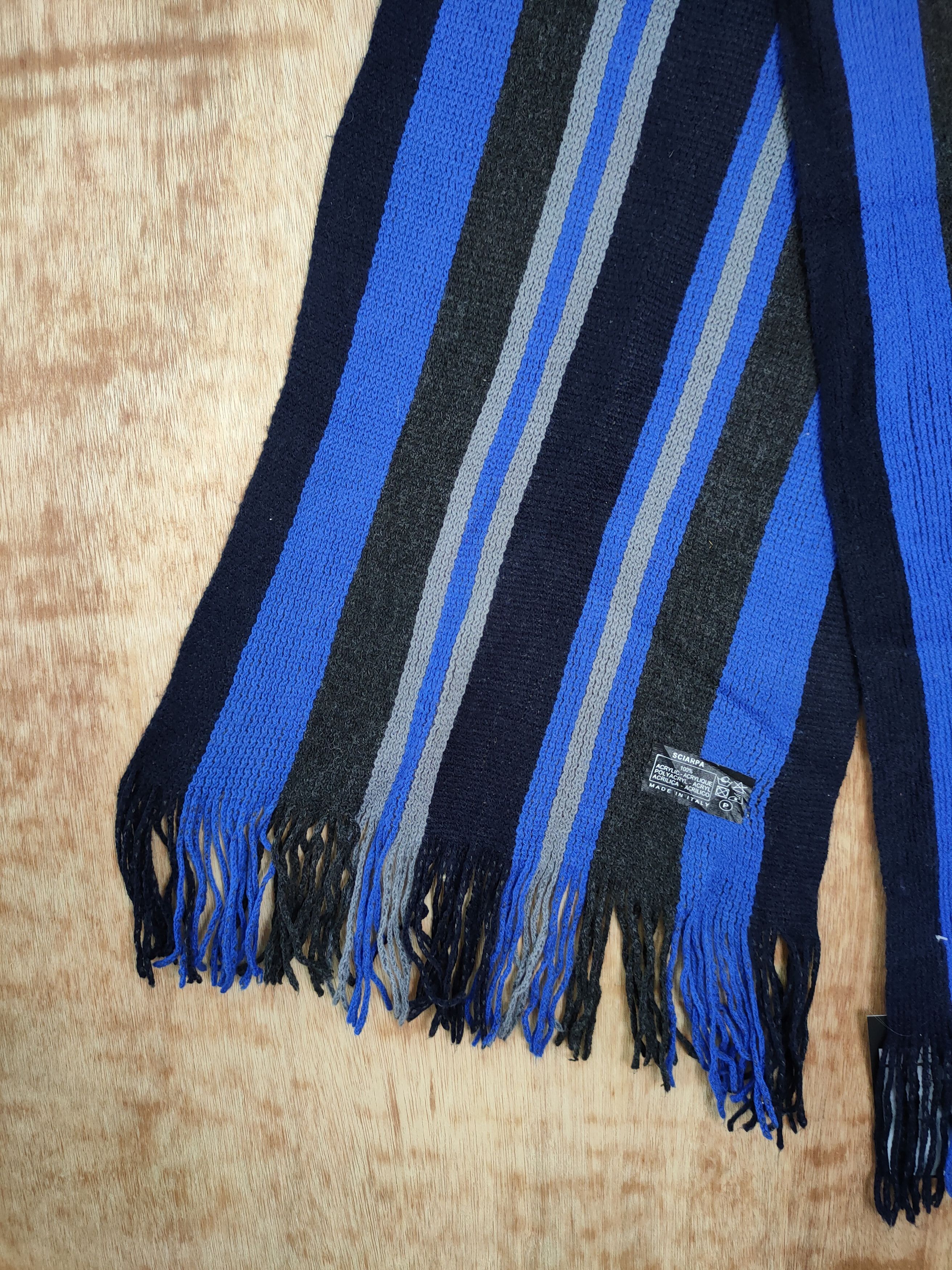 Vintage Blue Standard stripe italian designer muffler scarves #m03 Size ONE SIZE - 3 Thumbnail