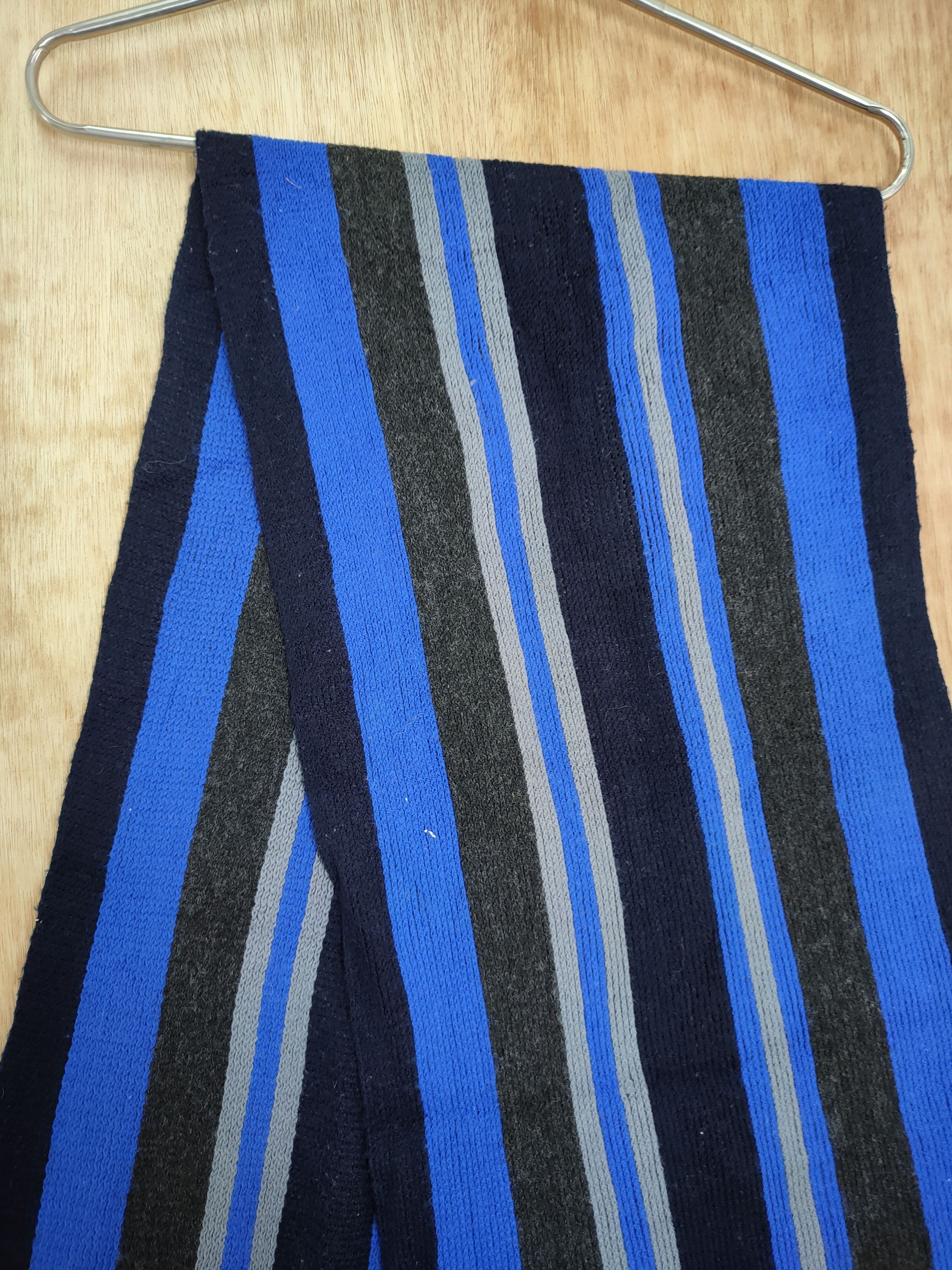 Vintage Blue Standard stripe italian designer muffler scarves #m03 Size ONE SIZE - 7 Thumbnail