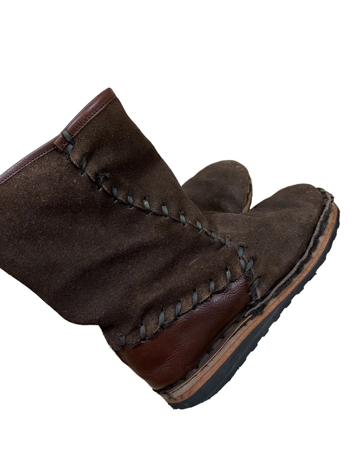 CABANE de ZUCCa GRAIL🔥90s Issey Miyake Zucca Leather Patchwork Fur Boots Size US 7.5 / EU 40-41 - 3 Thumbnail