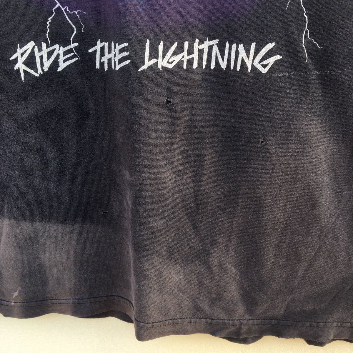 Band Tees × Vintage Vintage DISTRESSED METALLICA RIDE THE LIGHTNING T-shirt Size US XL / EU 56 / 4 - 8 Thumbnail