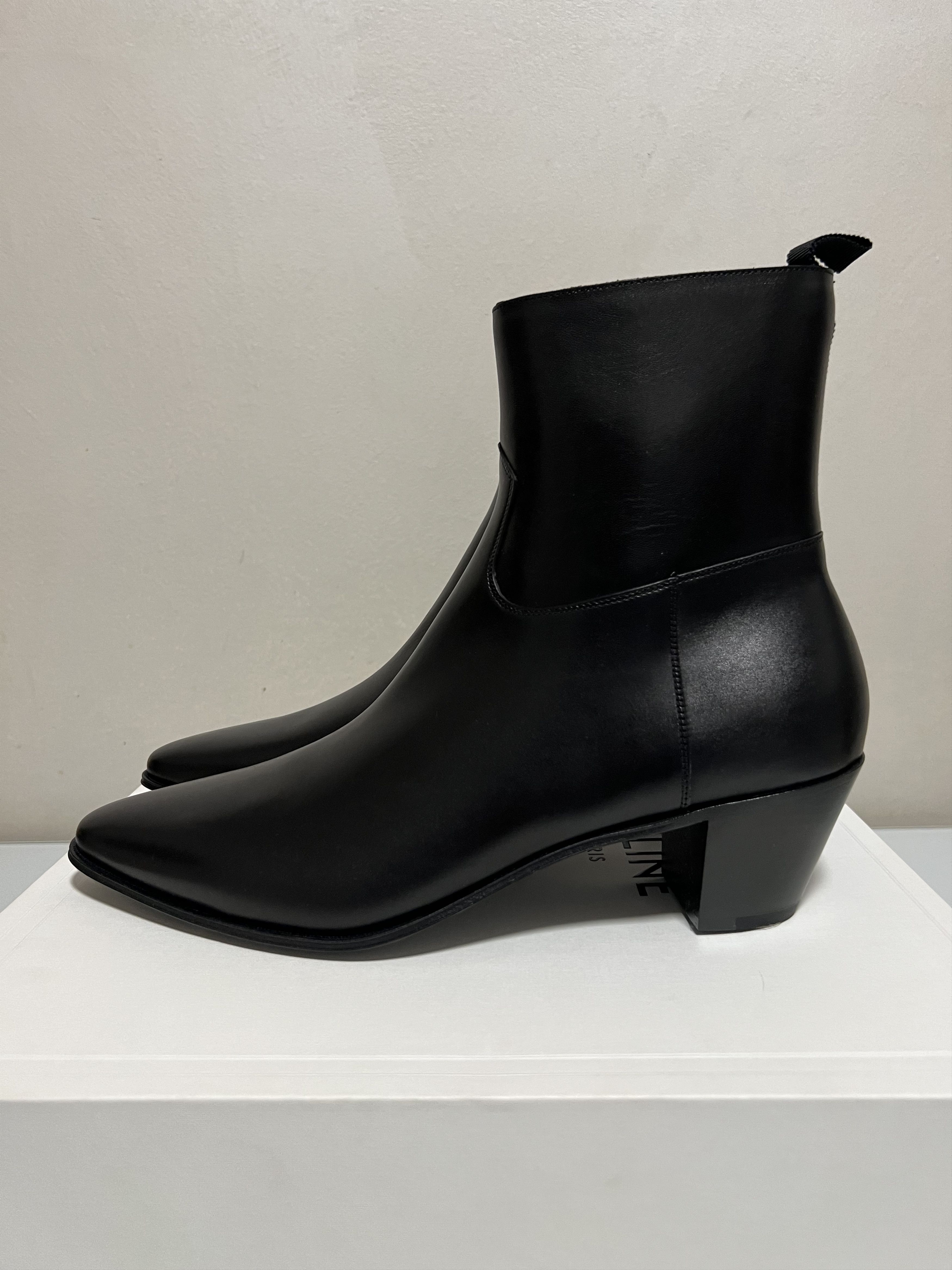 Celine FINAL DROP - 2019 Black Leather Jacno 60 Sidezip Boots 44.5 ...