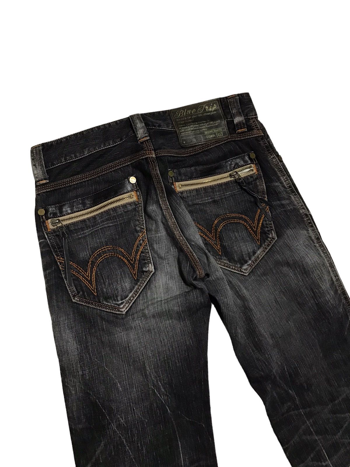 Edwin × If Six Was Nine × Japanese Brand FLARED💥EDWIN 503 BLUE TRIP DISTRESSED DENIM PANT Size US 31 - 6 Thumbnail