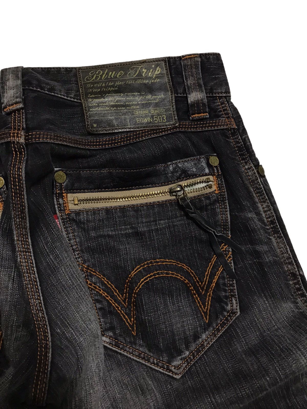 Edwin × If Six Was Nine × Japanese Brand FLARED💥EDWIN 503 BLUE TRIP DISTRESSED DENIM PANT Size US 31 - 8 Thumbnail