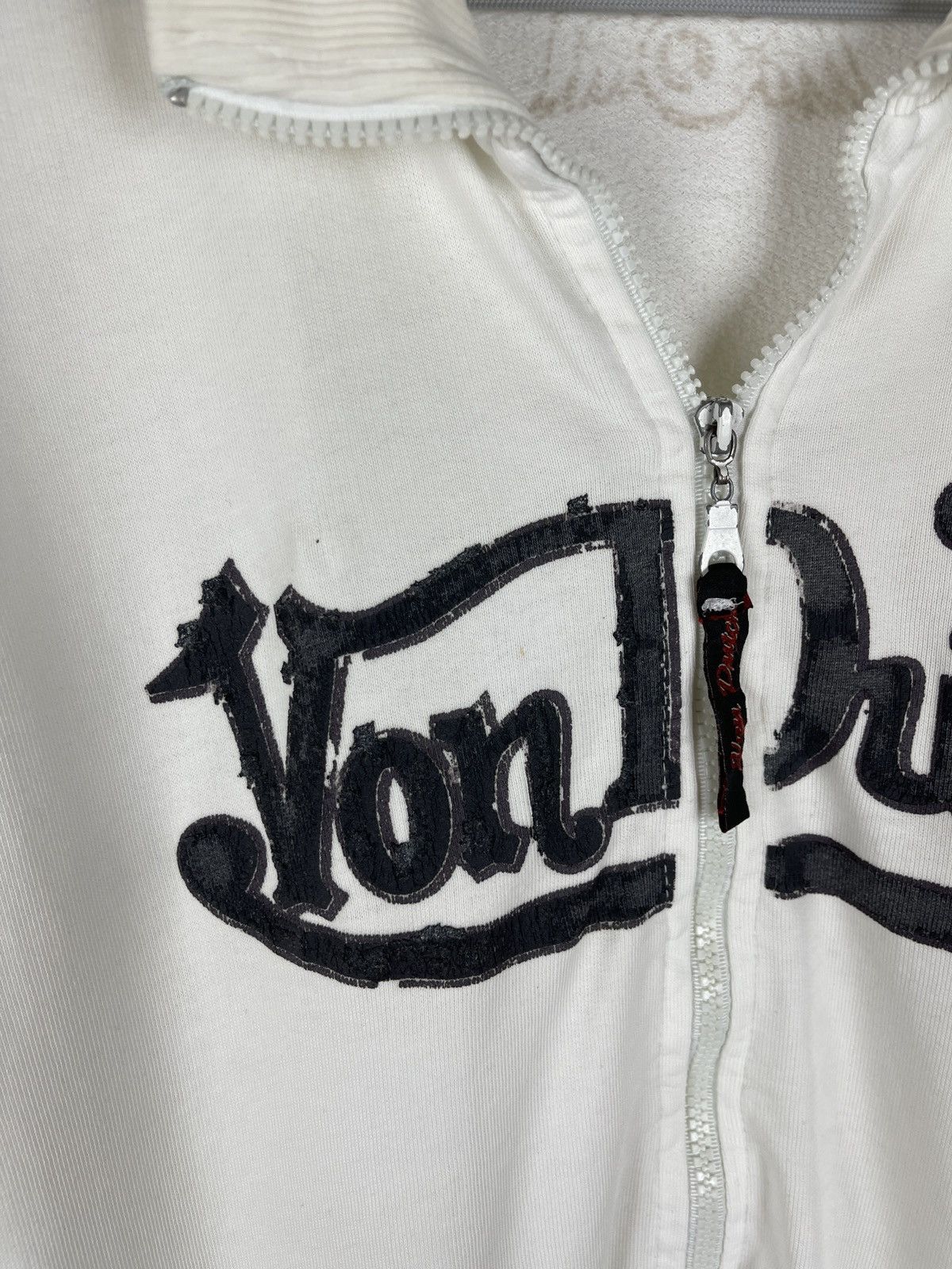 Von Dutch Von Dutch vintage big logo full zip white sweater jacket Size US L / EU 52-54 / 3 - 6 Thumbnail