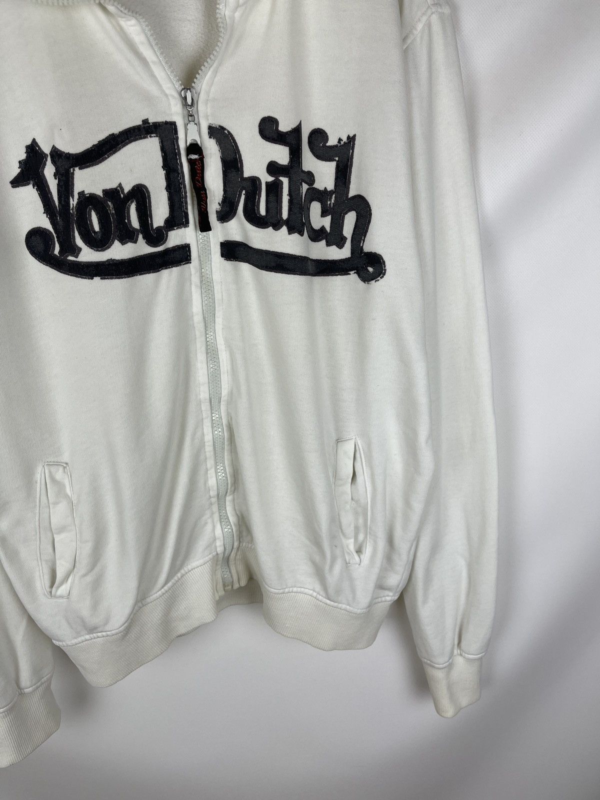 Von Dutch Von Dutch vintage big logo full zip white sweater jacket Size US L / EU 52-54 / 3 - 4 Thumbnail