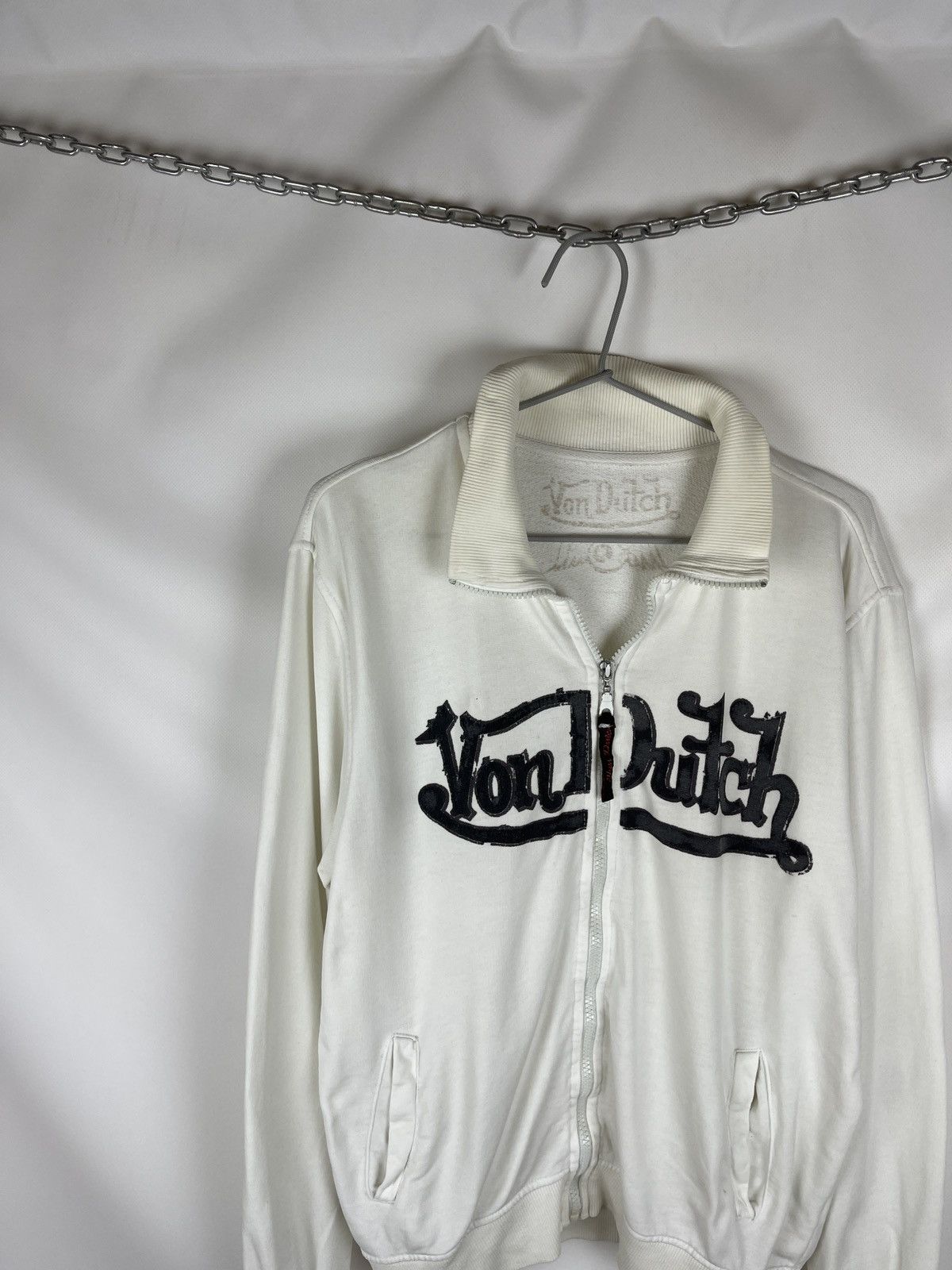 Von Dutch Von Dutch vintage big logo full zip white sweater jacket Size US L / EU 52-54 / 3 - 2 Thumbnail