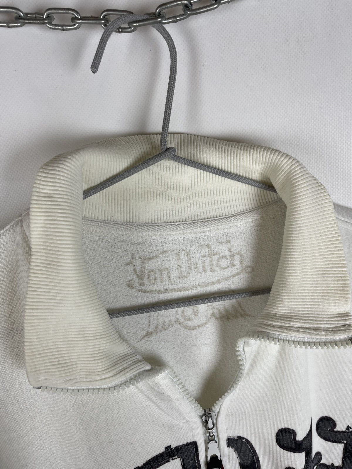 Von Dutch Von Dutch vintage big logo full zip white sweater jacket Size US L / EU 52-54 / 3 - 9 Thumbnail