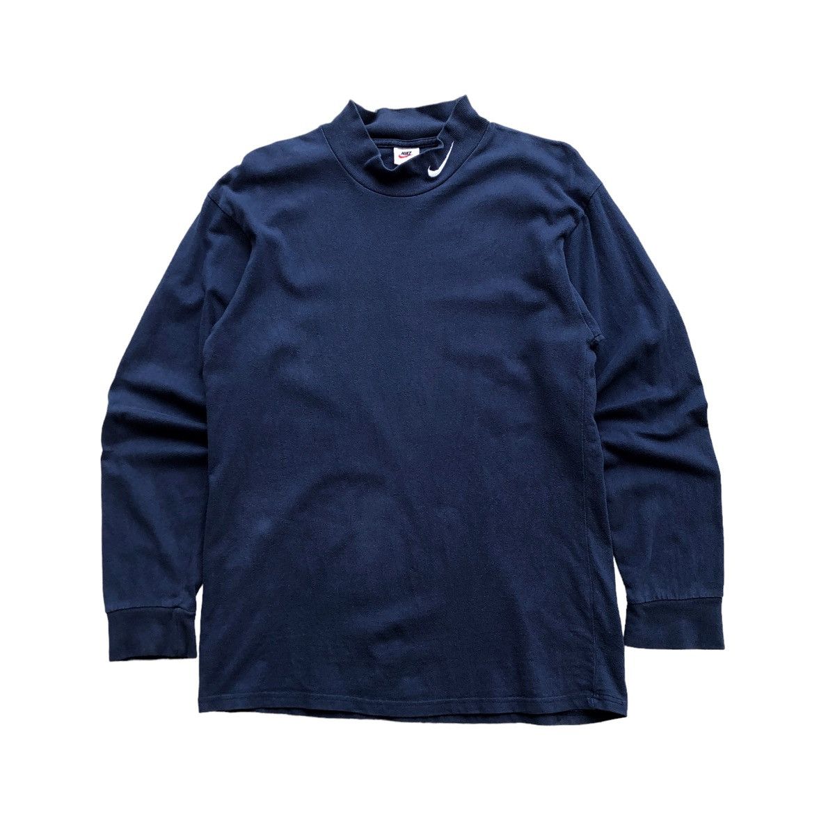 NIKE Mock Neck Embroidery Swoosh Longsleeve T-Shirt, image size:1200x1200