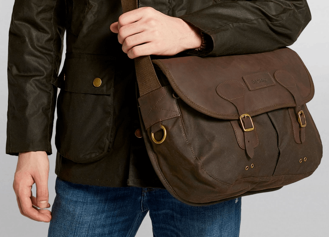 Barbour BARBOUR WAX LEATHER TARRAS BAG w/ Leather trim in Olive Size ONE SIZE - 9 Thumbnail