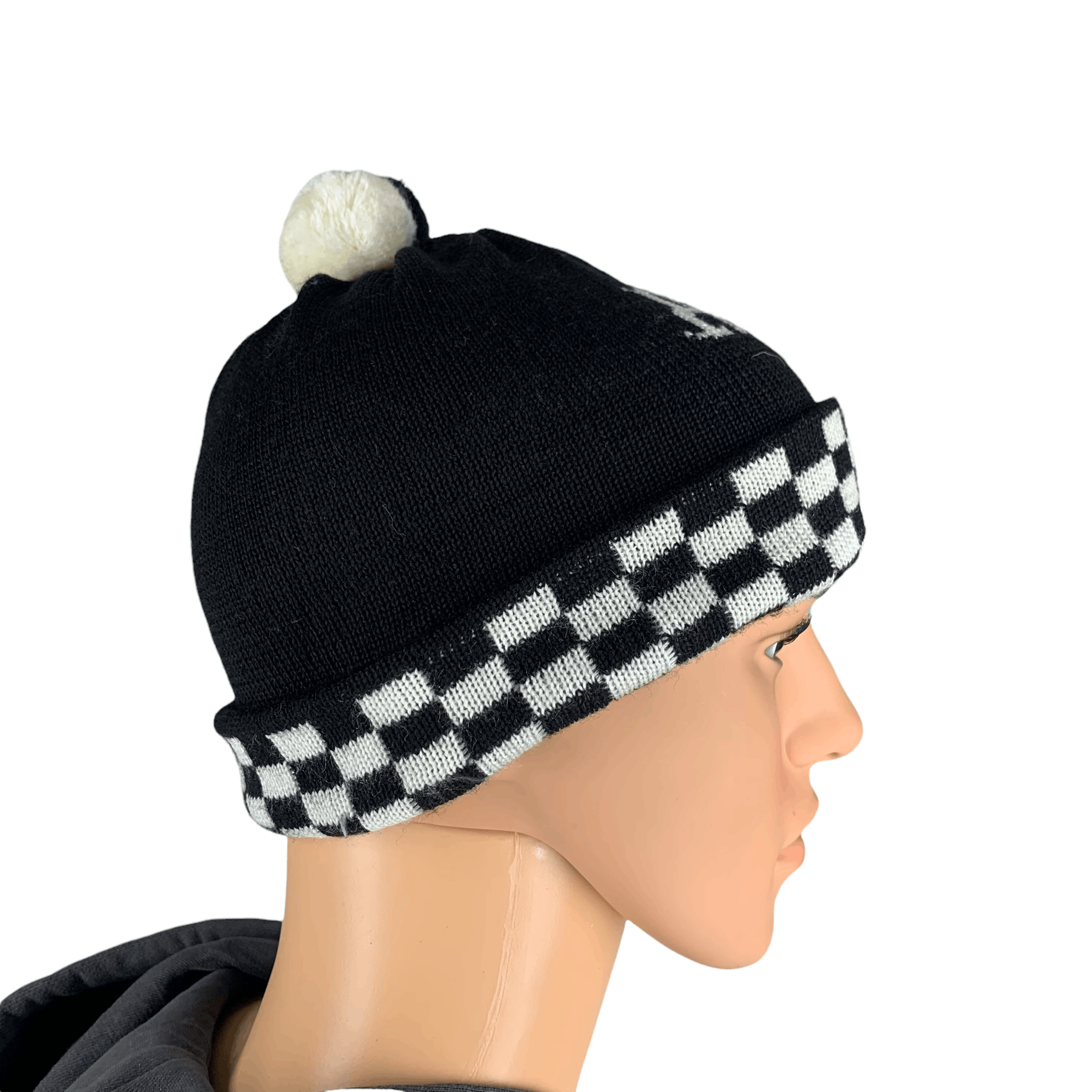 Japanese Brand Mcnina ABC Chessboard Snow Hat / Beanie / Snow Cap #7-A Size ONE SIZE - 3 Thumbnail