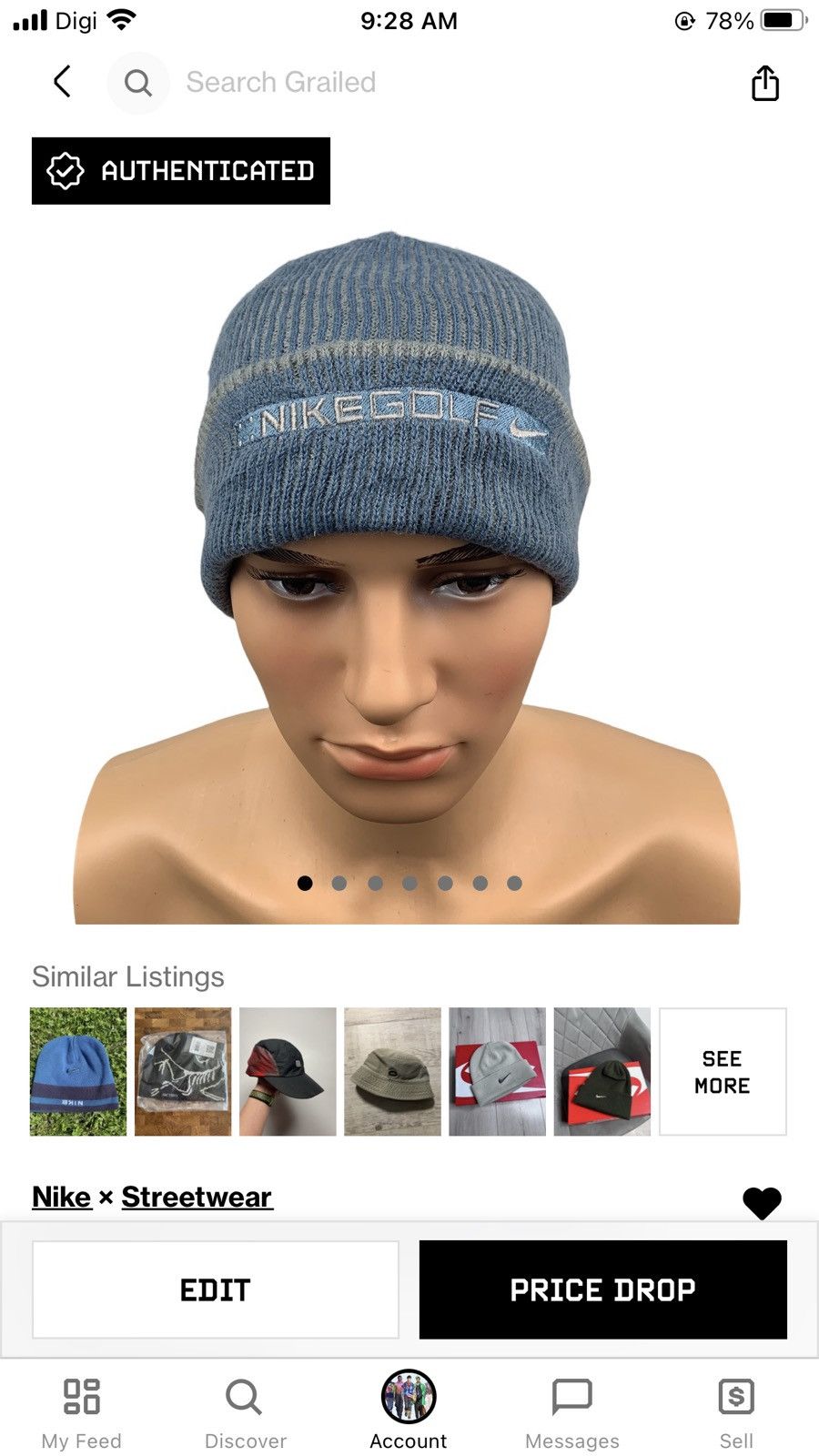 Nike Nike Golf Embroidery Logo Beanie #106-E Size ONE SIZE - 8 Thumbnail