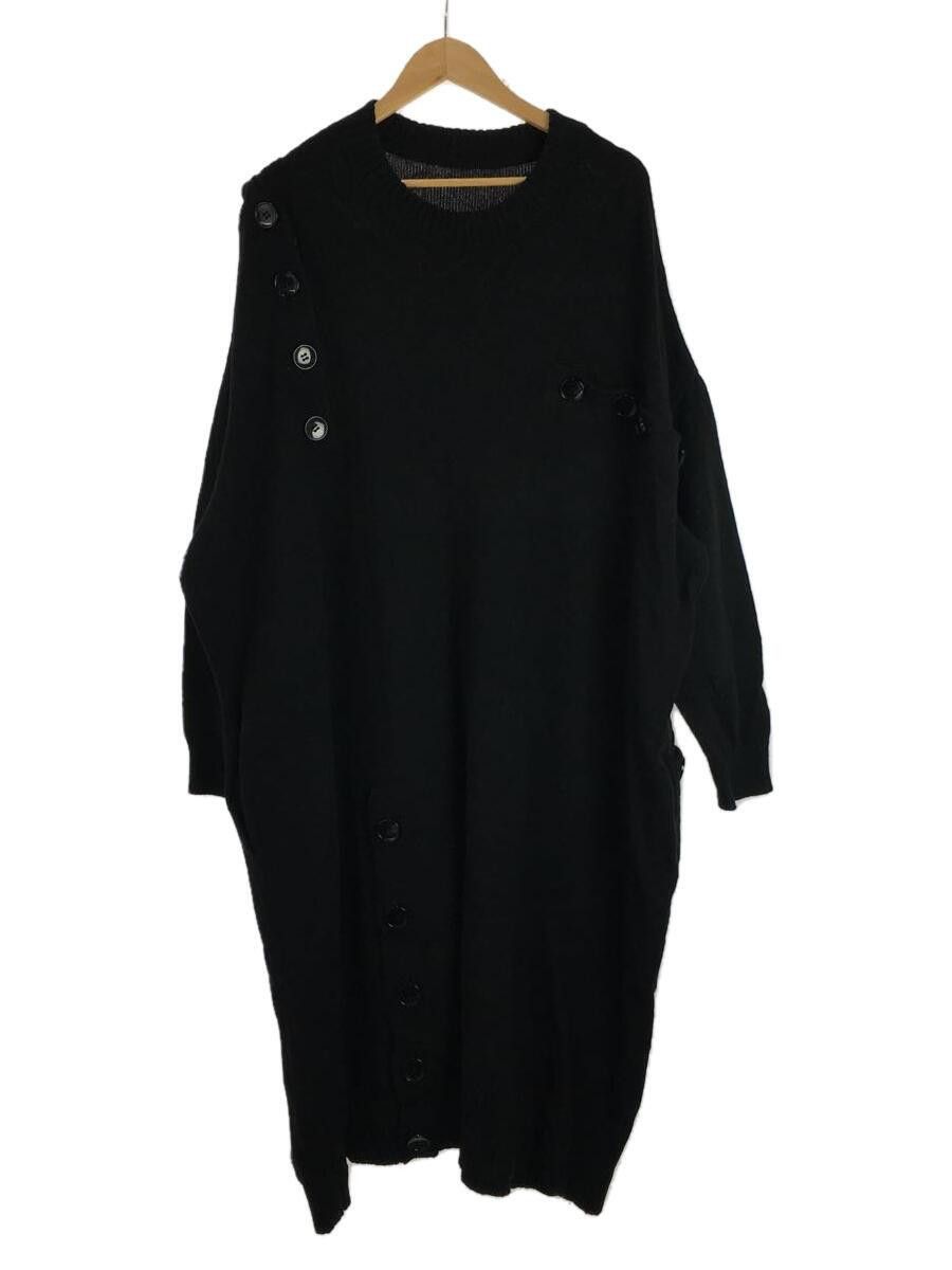 image of Yohji Yamamoto Ground Y Button Opened Long Knit in Black, Men's (Size XL)