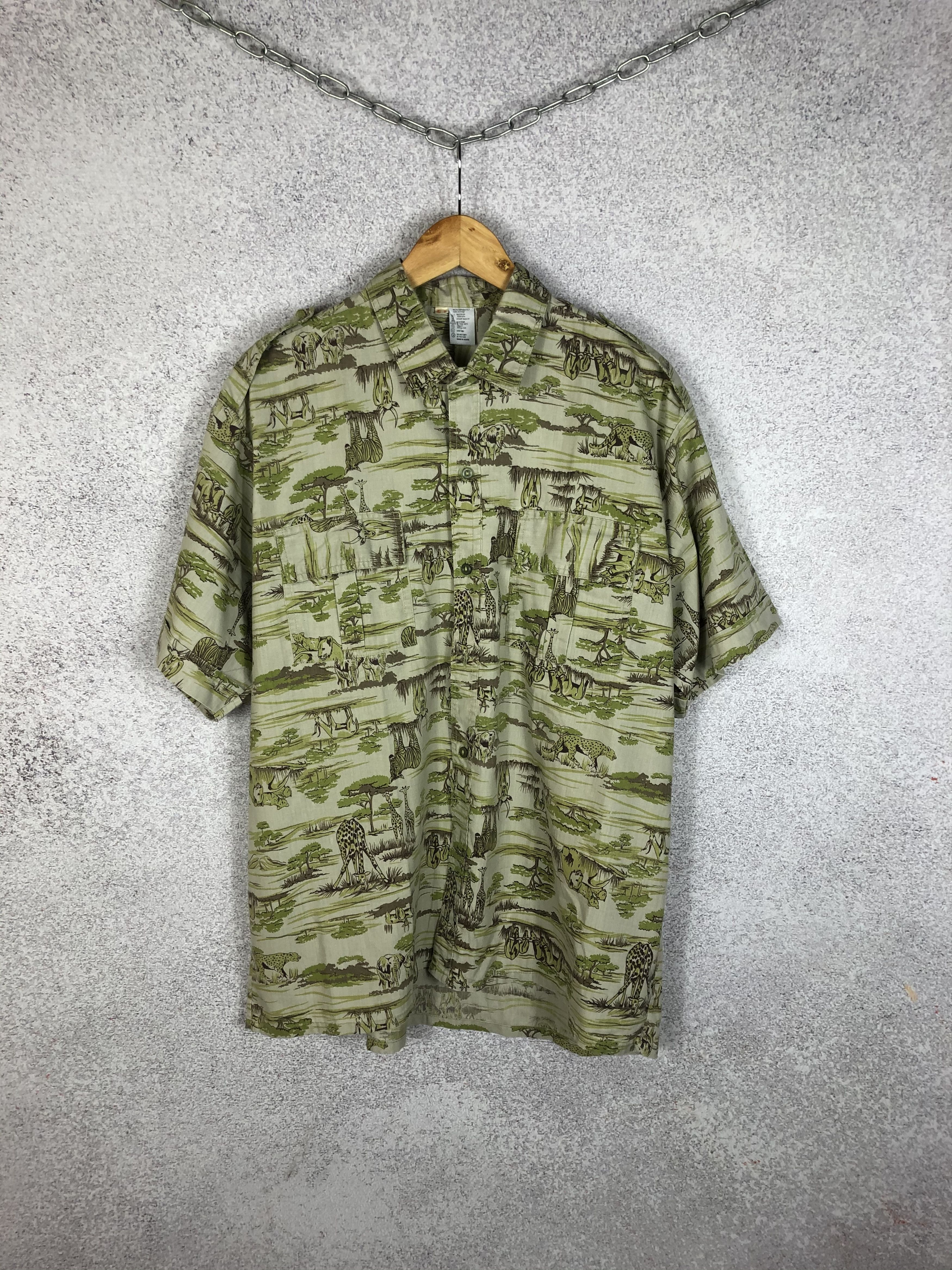 Vintage Vintage Safari Animals All Over Print Shirt Button up Size US XL / EU 56 / 4 - 1 Thumbnail