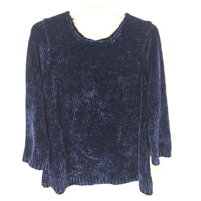 Other Grace the perfect fit Navy Blue Chenille Sweater Crew Neck | Grailed