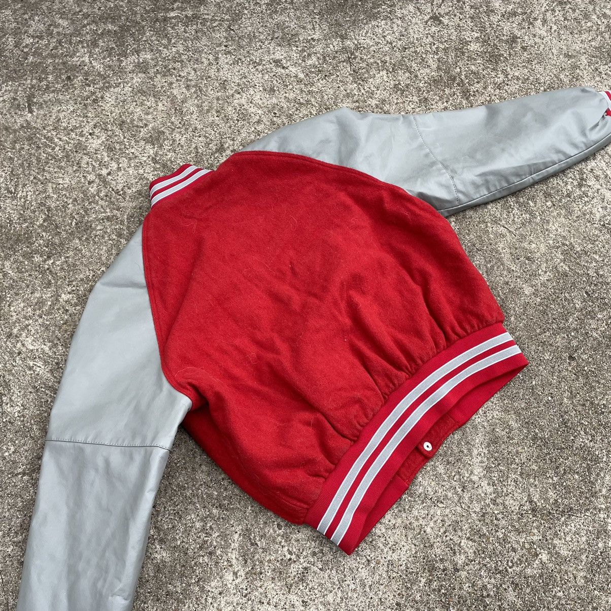 Vintage 1970 WOOL VARSITY JACKET / LEATHER TRIM Football Size US L / EU 52-54 / 3 - 4 Thumbnail