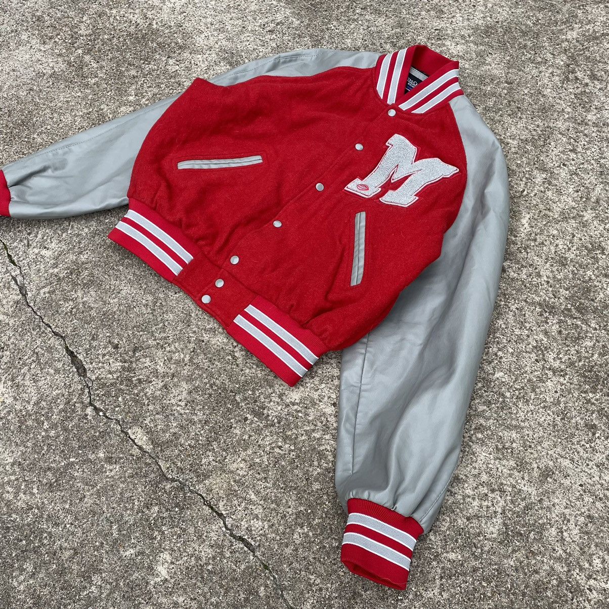 Vintage 1970 WOOL VARSITY JACKET / LEATHER TRIM Football Size US L / EU 52-54 / 3 - 3 Thumbnail