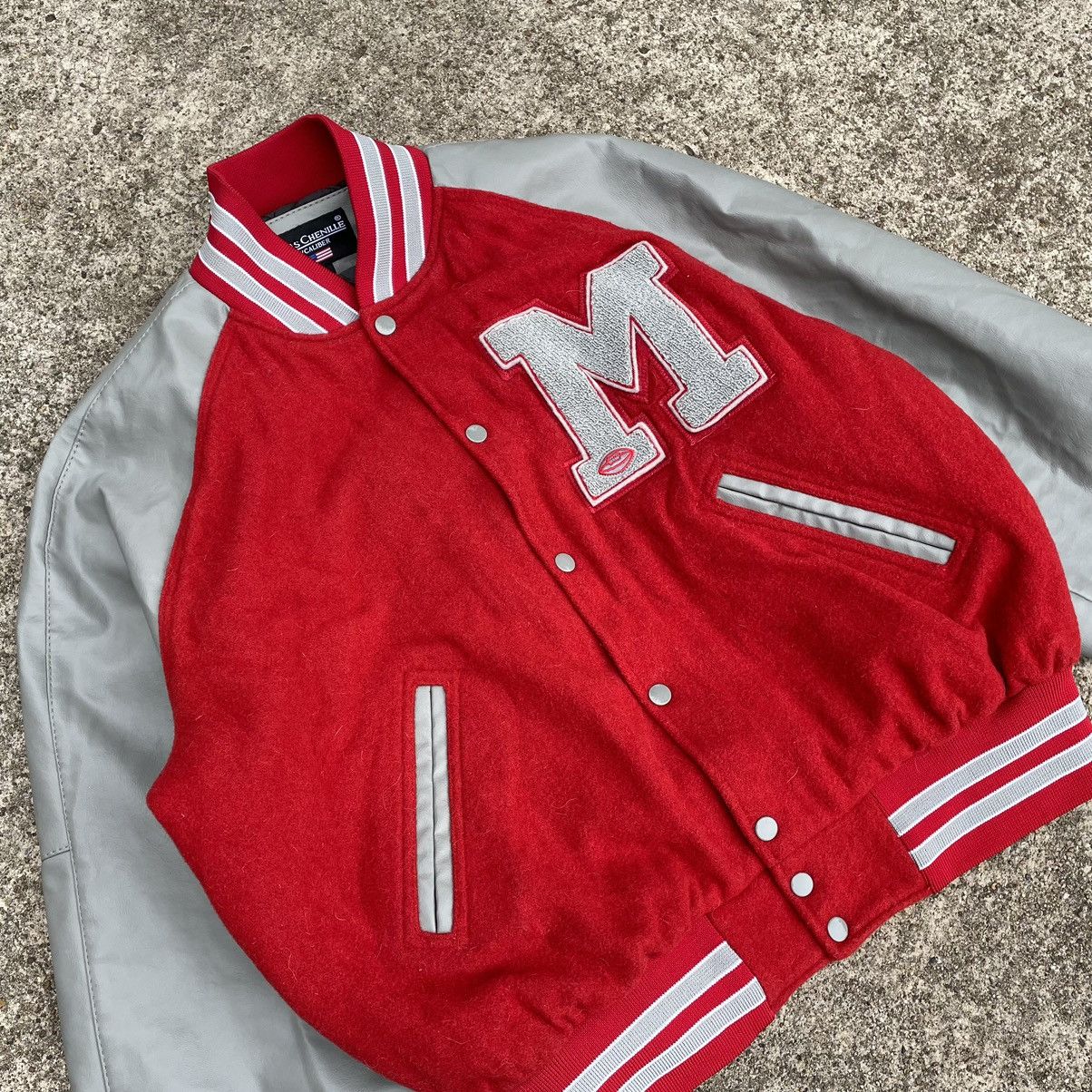 Vintage 1970 WOOL VARSITY JACKET / LEATHER TRIM Football Size US L / EU 52-54 / 3 - 2 Thumbnail