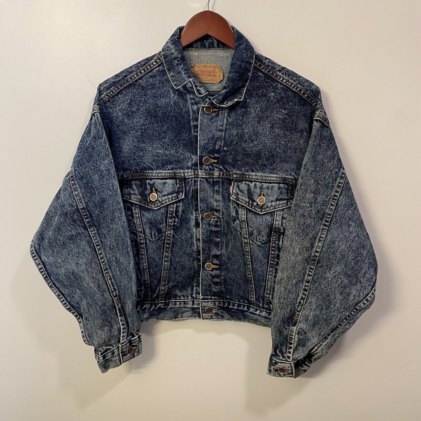 VTG 80s USA MADE LEVIS 70508 0214 TYPE 3 TRUCKER DENIM JACKET MOD SKINS 34” XS
