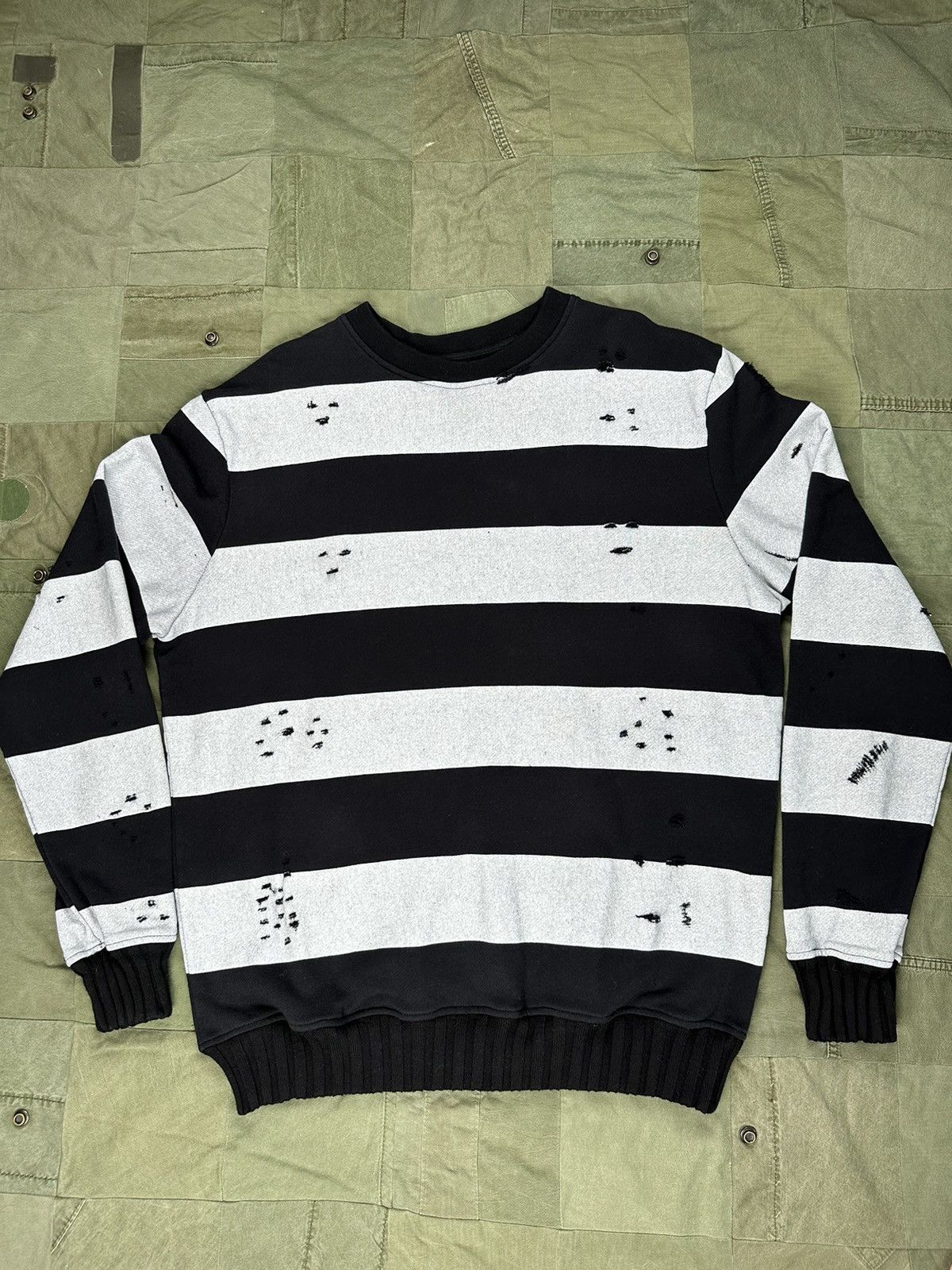 Amiri Distressed Striped Crewneck Size US XL / EU 56 / 4 - 2 Thumbnail