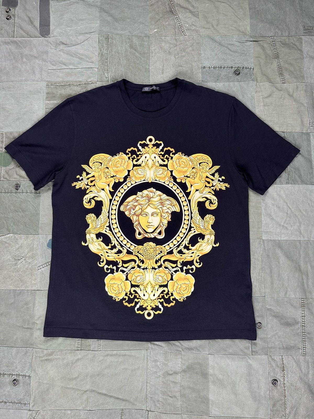 image of Versace Medusa Print Tee in Black, Men's (Size XL)