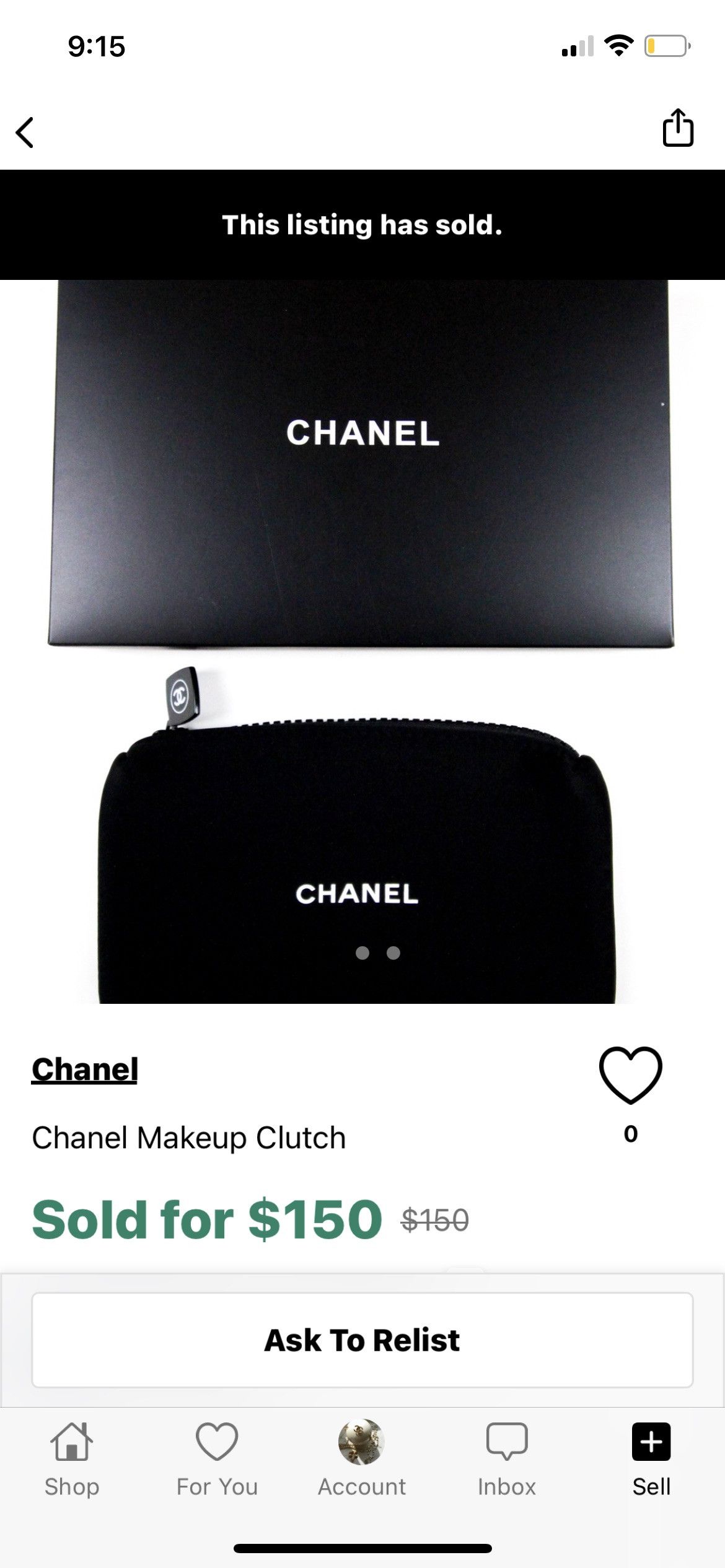 Chanel *FINAL* Chanel Clutch Makeup Bag Pouch Case Gift Box Set Size ONE SIZE - 9 Thumbnail
