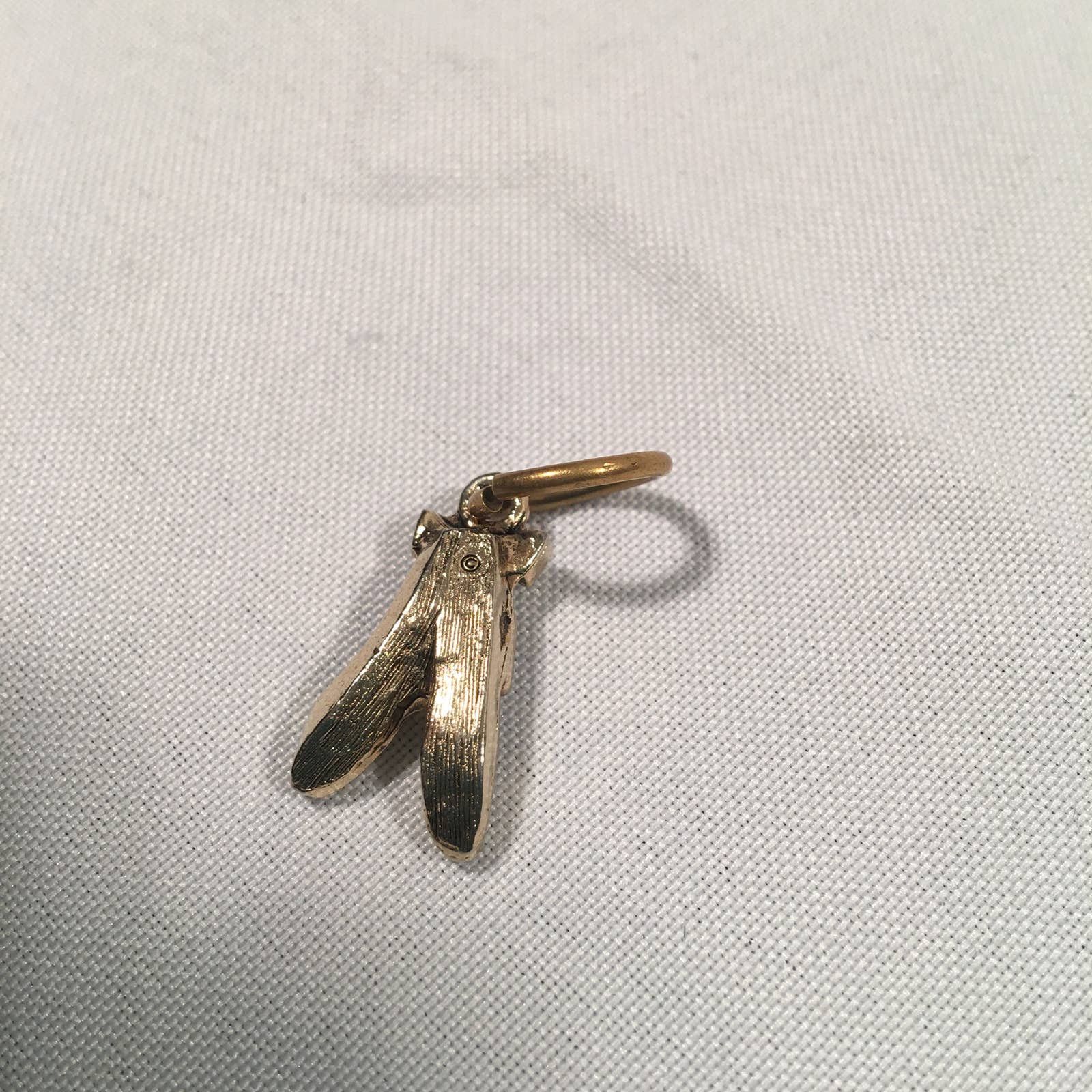 Jewelry × Other × Vintage Bronze Brass Ballet Slippers Dance Shoes Charm Size ONE SIZE - 2 Thumbnail