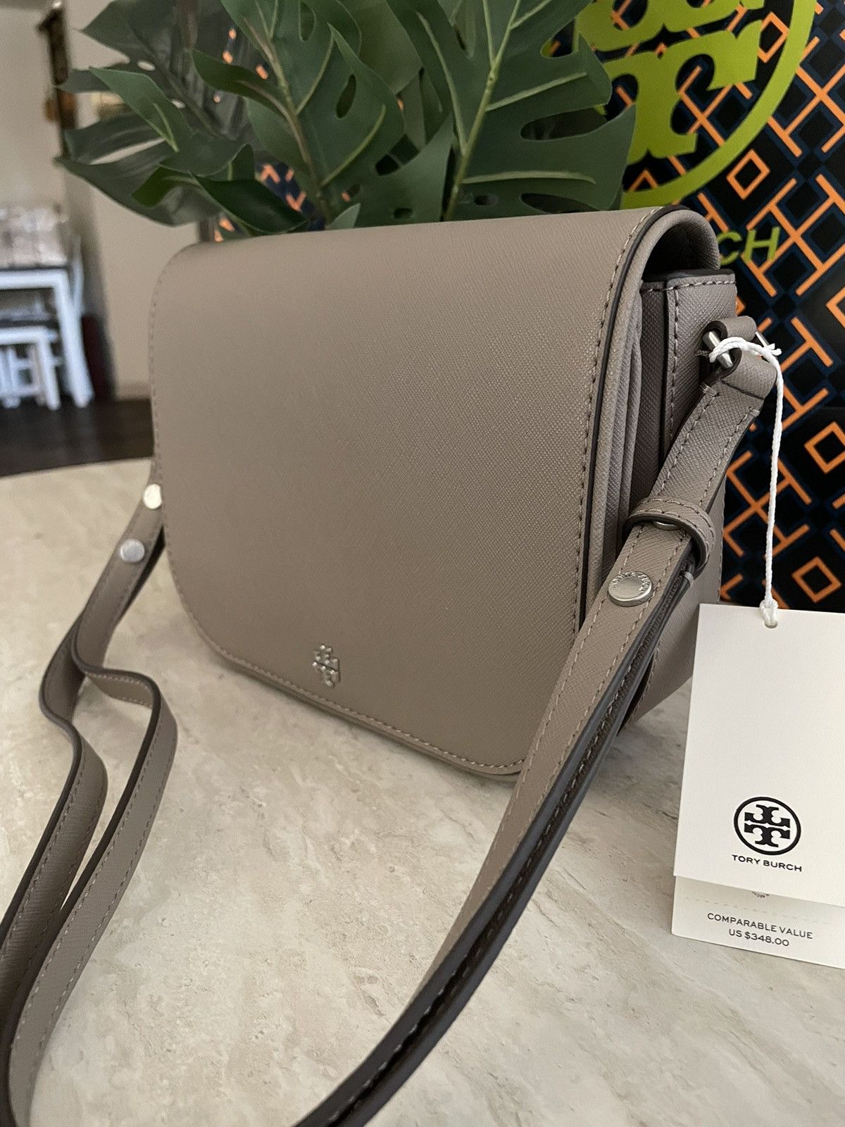 Tory Burch Emerson Crossbody Bag in French 2024 Gray