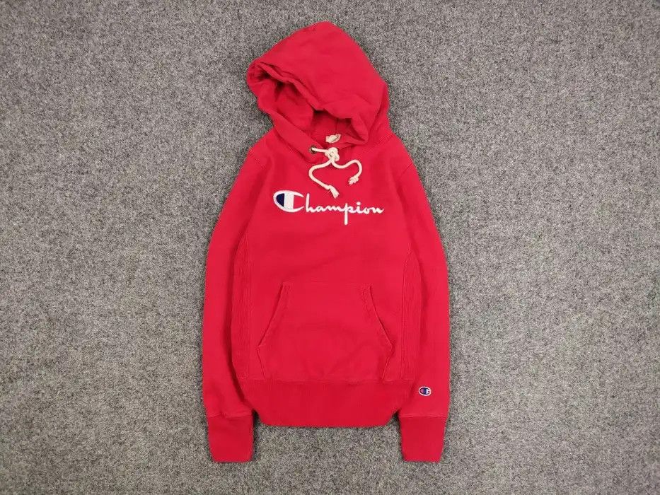 Champion Vintage Champion Reverse Weave warm up Red Logo Hoodie Size US S / EU 44-46 / 1 - 1 Thumbnail