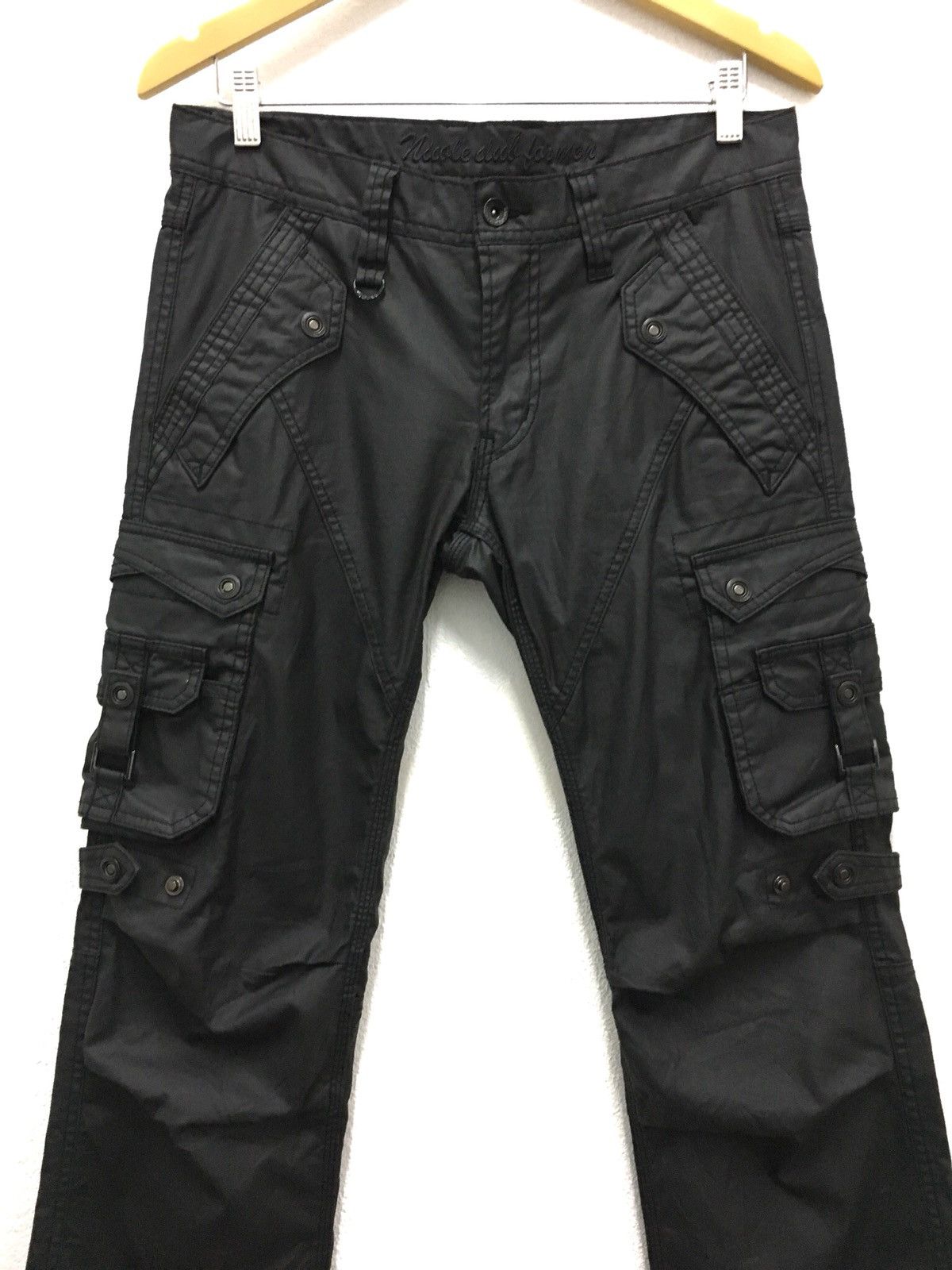 image of Nicole Club Japanese Tactical Waxed Cargo Pants in Black, Men's (Size 32)