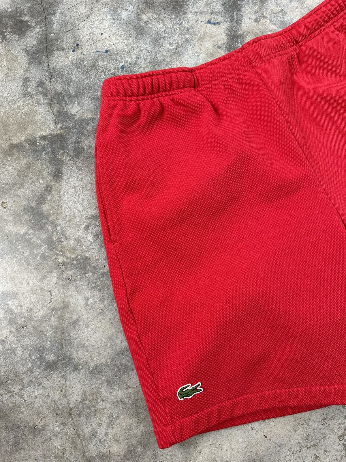 Supreme Lacoste Pique Crewneck Red