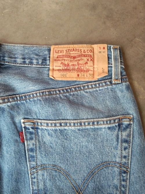 Levi's × Vintage Vintage Levis 501 Straight Leg Distressed Jeans 34x30 Size US 34 / EU 50 - 3 Thumbnail