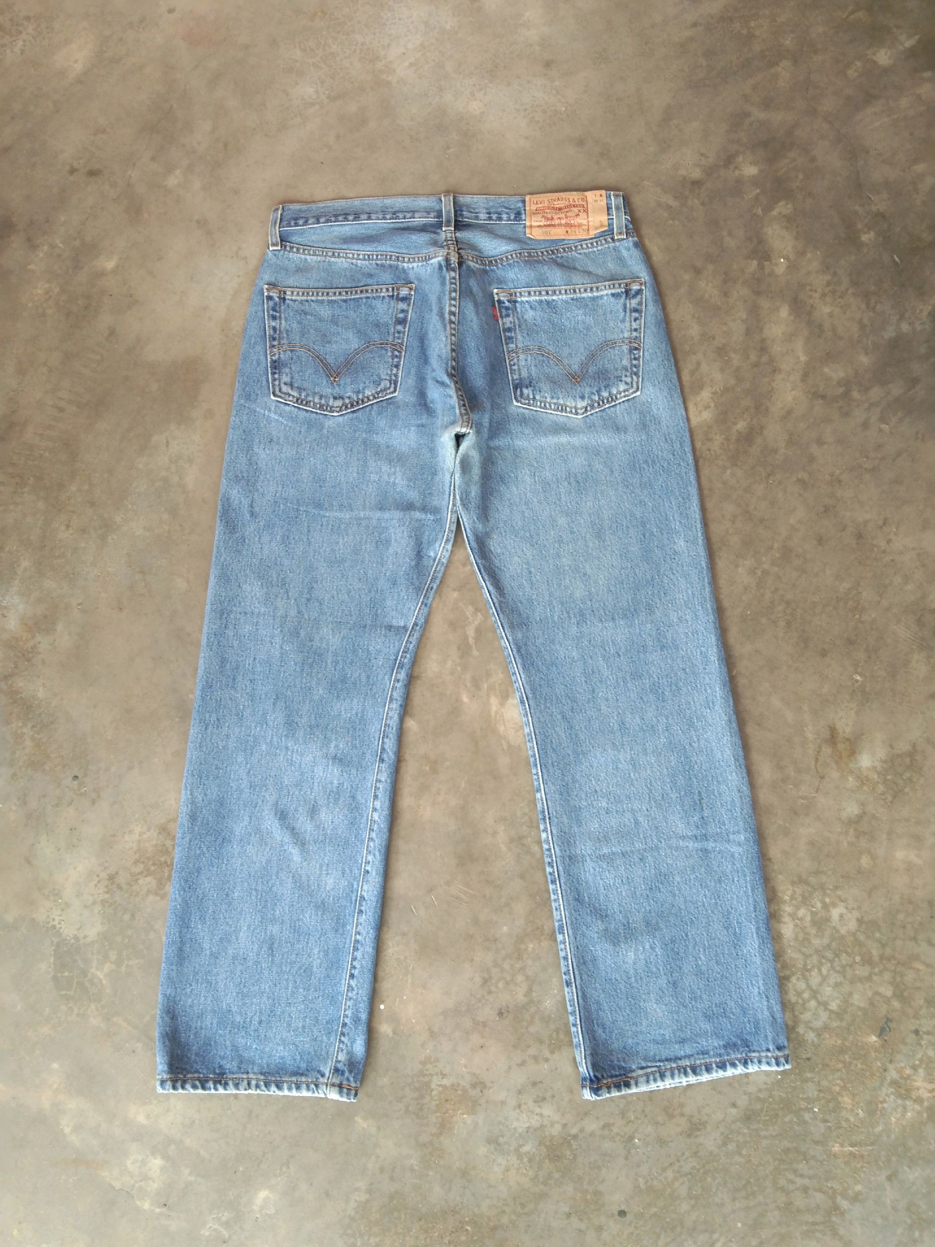 Levi's × Vintage Vintage Levis 501 Straight Leg Distressed Jeans 34x30 Size US 34 / EU 50 - 2 Thumbnail