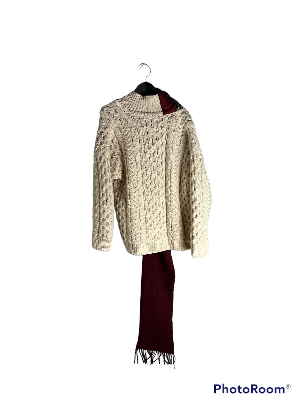 Maison Margiela maison margiela cable knit sweater w/ scarf detail Size US S / EU 44-46 / 1 - 2 Thumbnail