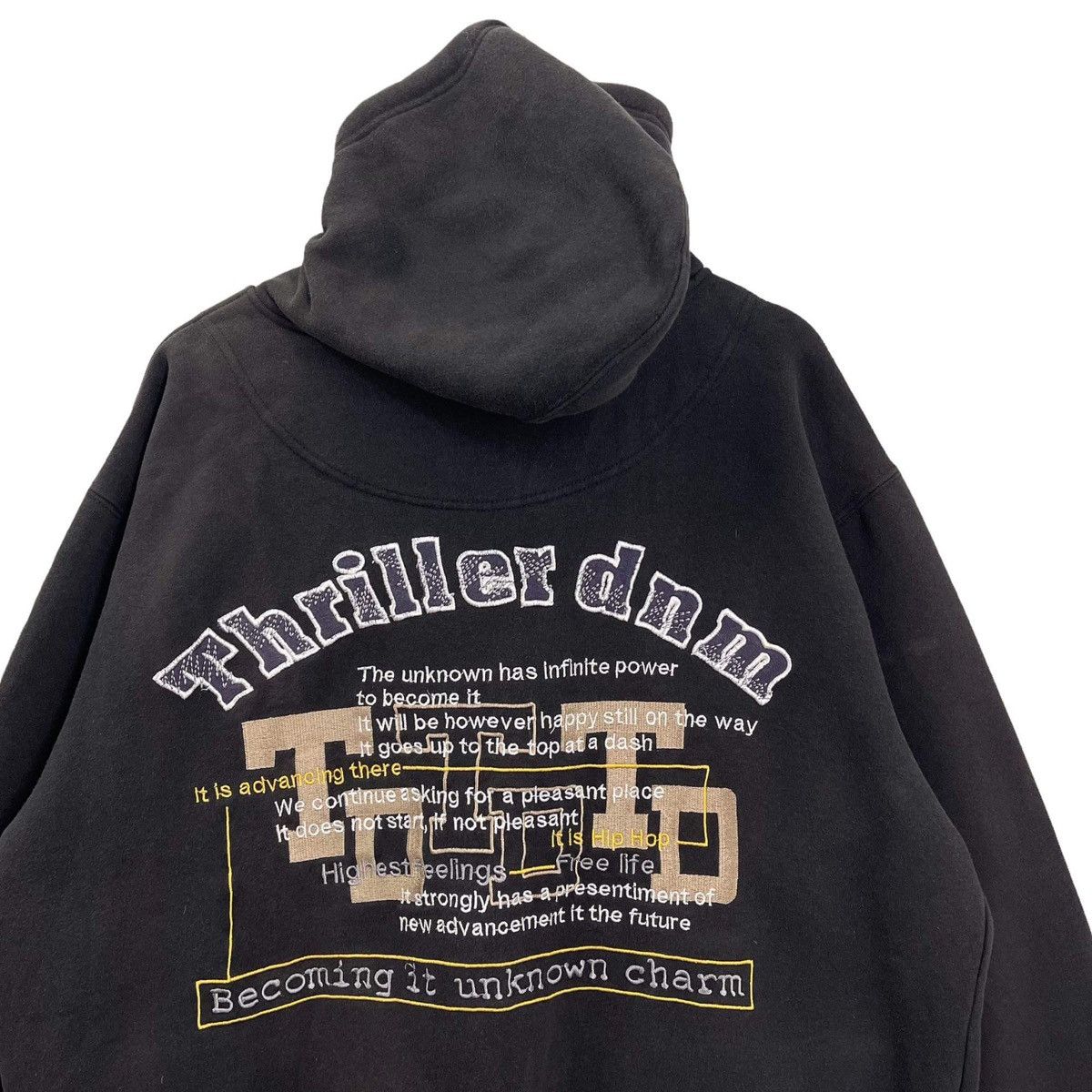Japanese Brand × Vintage JAPANASE!! Thiriller Denim Big Back Logo Zipper Hoodies Size US L / EU 52-54 / 3 - 4 Thumbnail