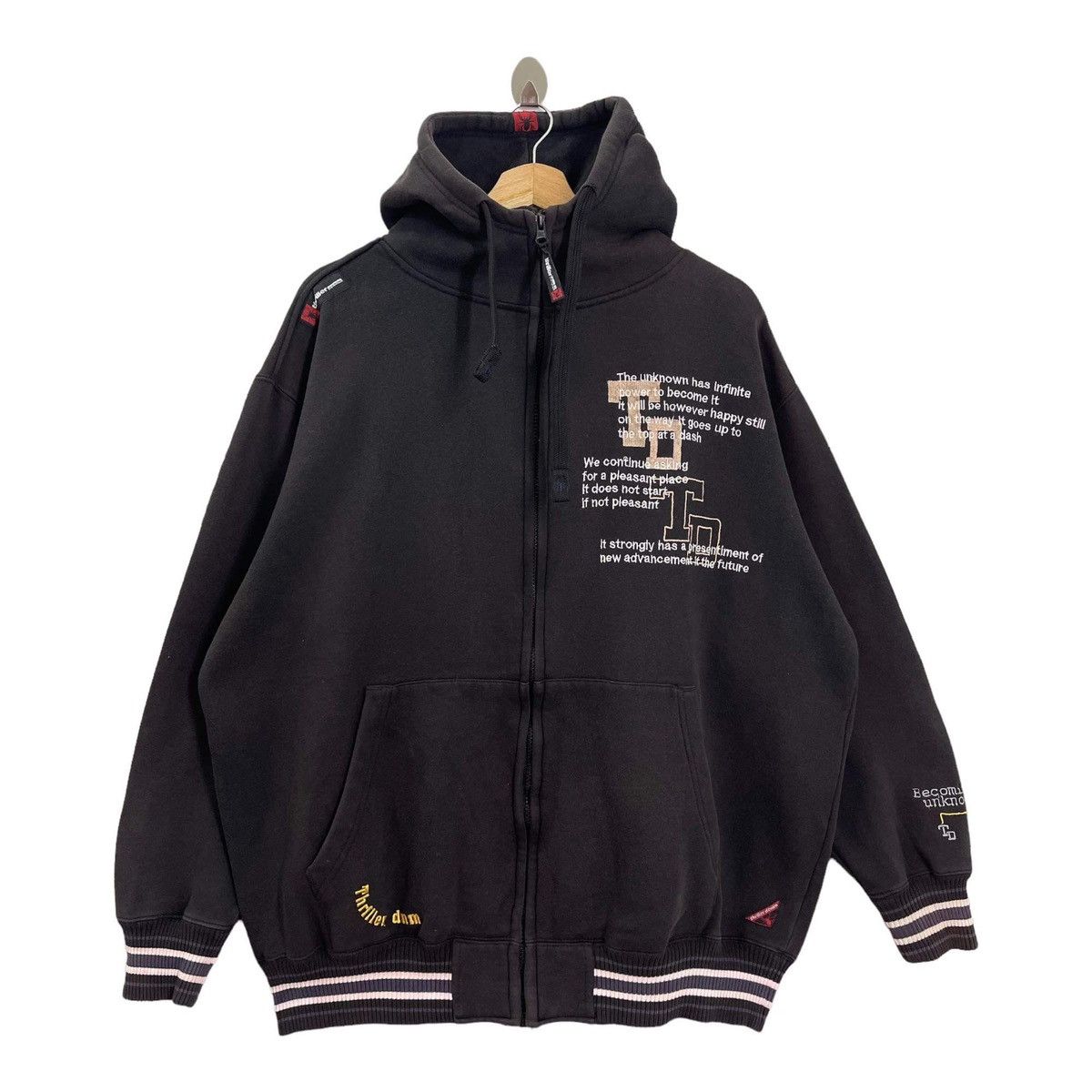 Japanese Brand × Vintage JAPANASE!! Thiriller Denim Big Back Logo Zipper Hoodies Size US L / EU 52-54 / 3 - 6 Thumbnail
