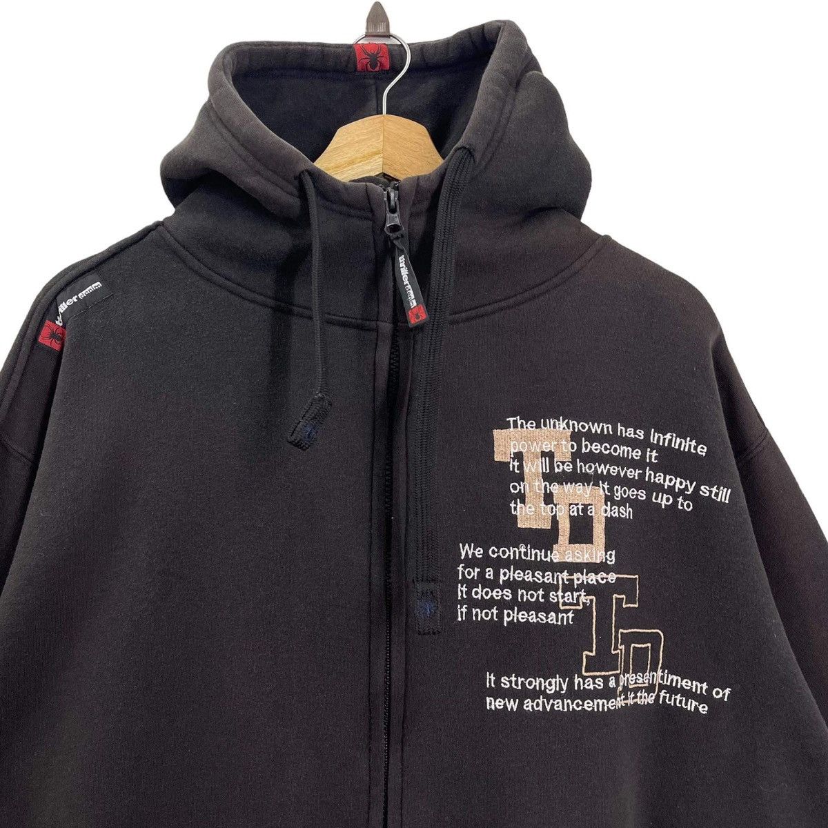 Japanese Brand × Vintage JAPANASE!! Thiriller Denim Big Back Logo Zipper Hoodies Size US L / EU 52-54 / 3 - 7 Thumbnail