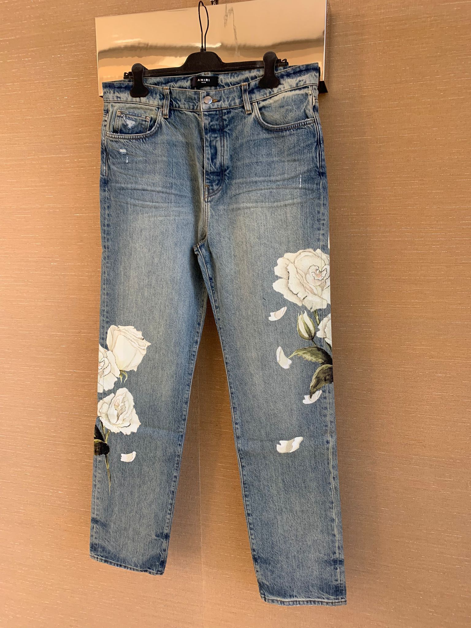 Amiri Floral Painted Relaxed Jean in Blue Size US 28 / EU 44 - 4 Thumbnail