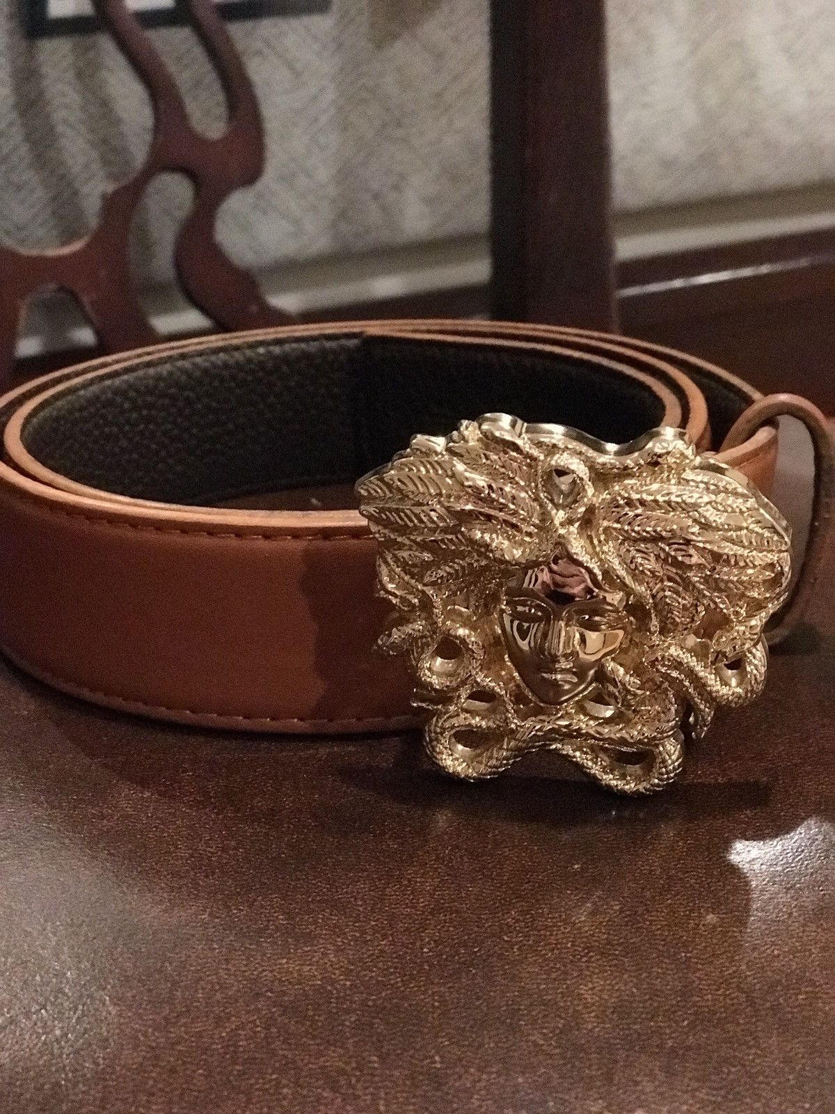 Medusa Head Brown Later Belt