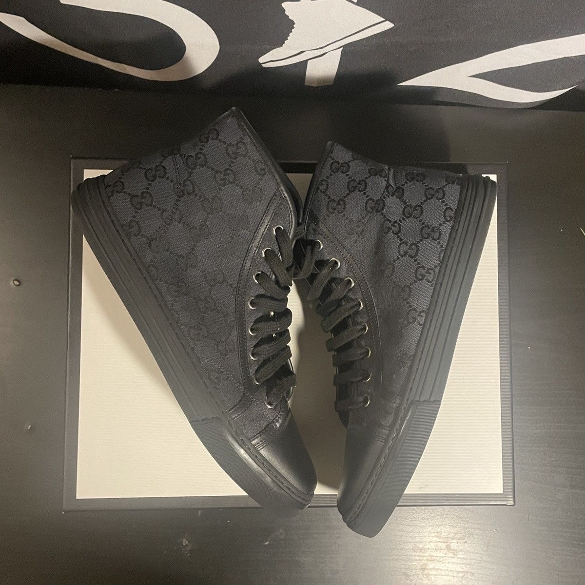 mens black gucci high tops