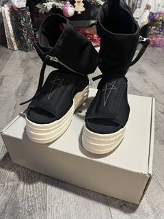 Bumper Leather High Top Sneakers in Black - Rick Owens