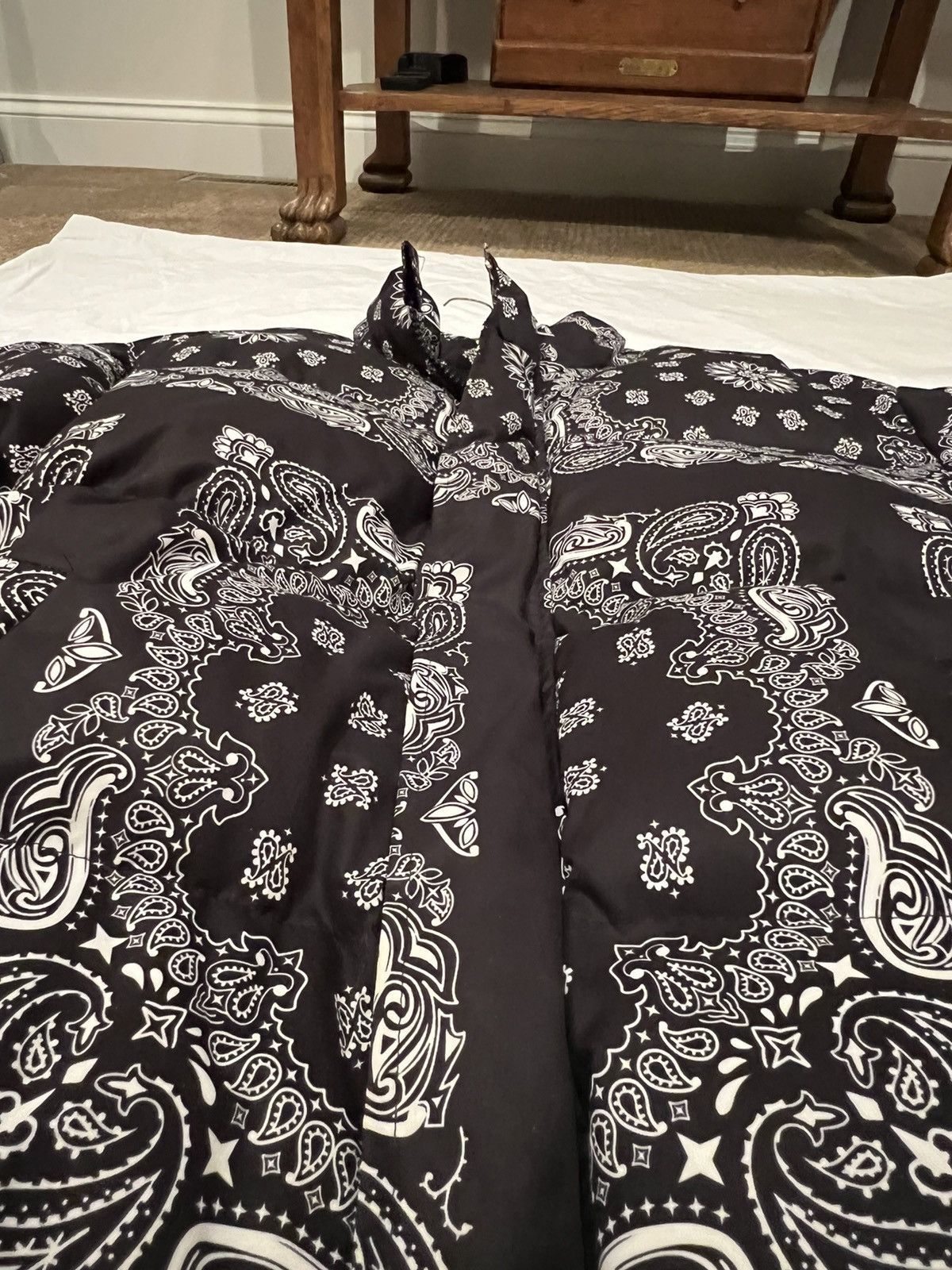 Vintage Black Bandana Puffer Coat Size US M / EU 48-50 / 2 - 2 Thumbnail