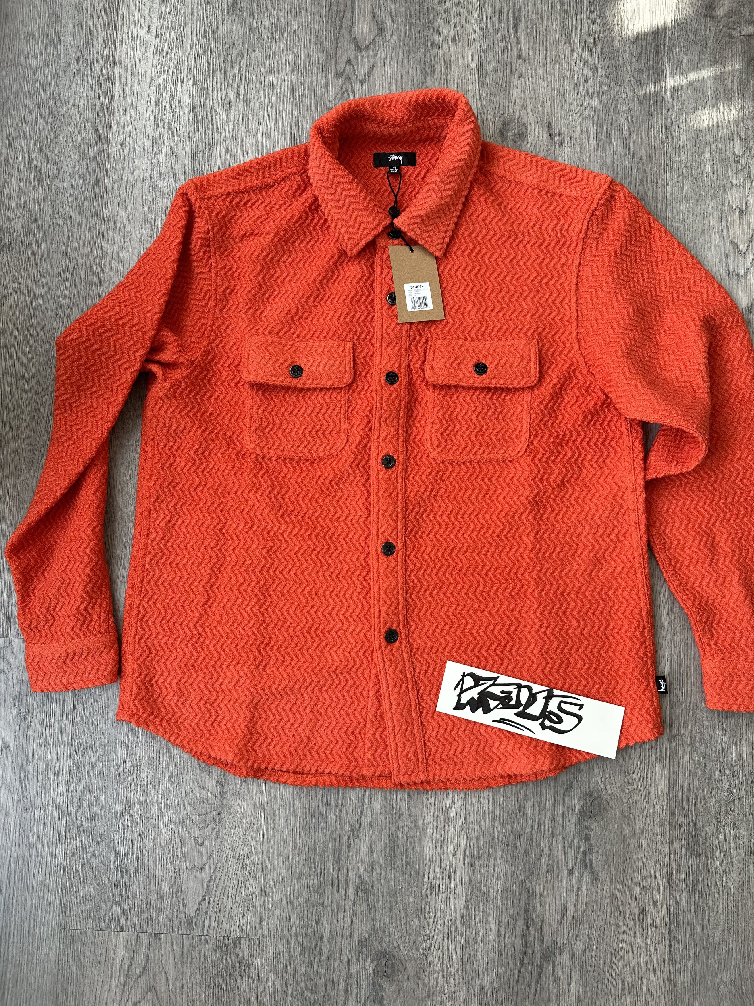 Stussy Stussy Textured Wool Shirt Orange CPO-style Size US M / EU 48-50 / 2 - 1 Thumbnail