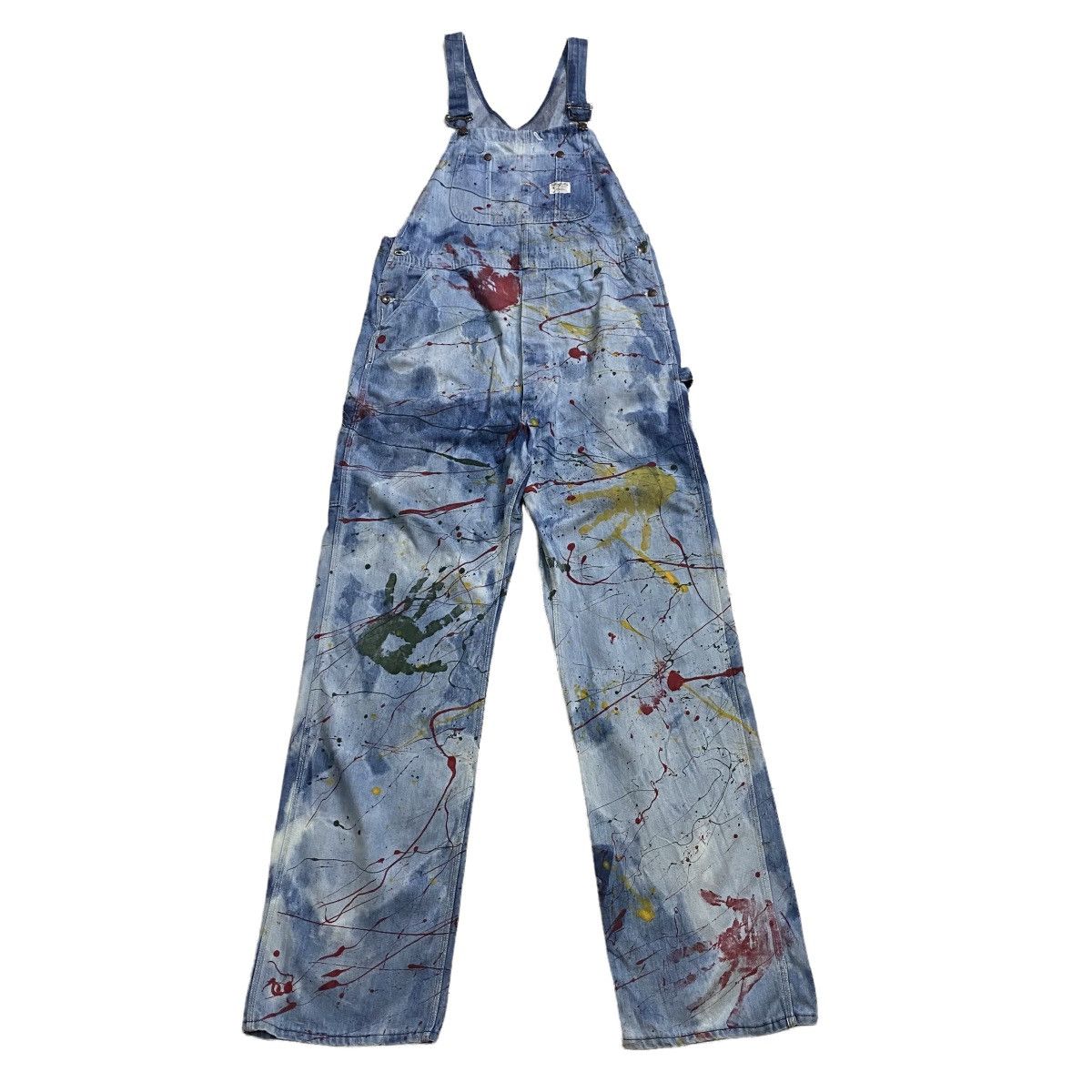 Big Mac square bak by Jc Penney paint splatted bib overall