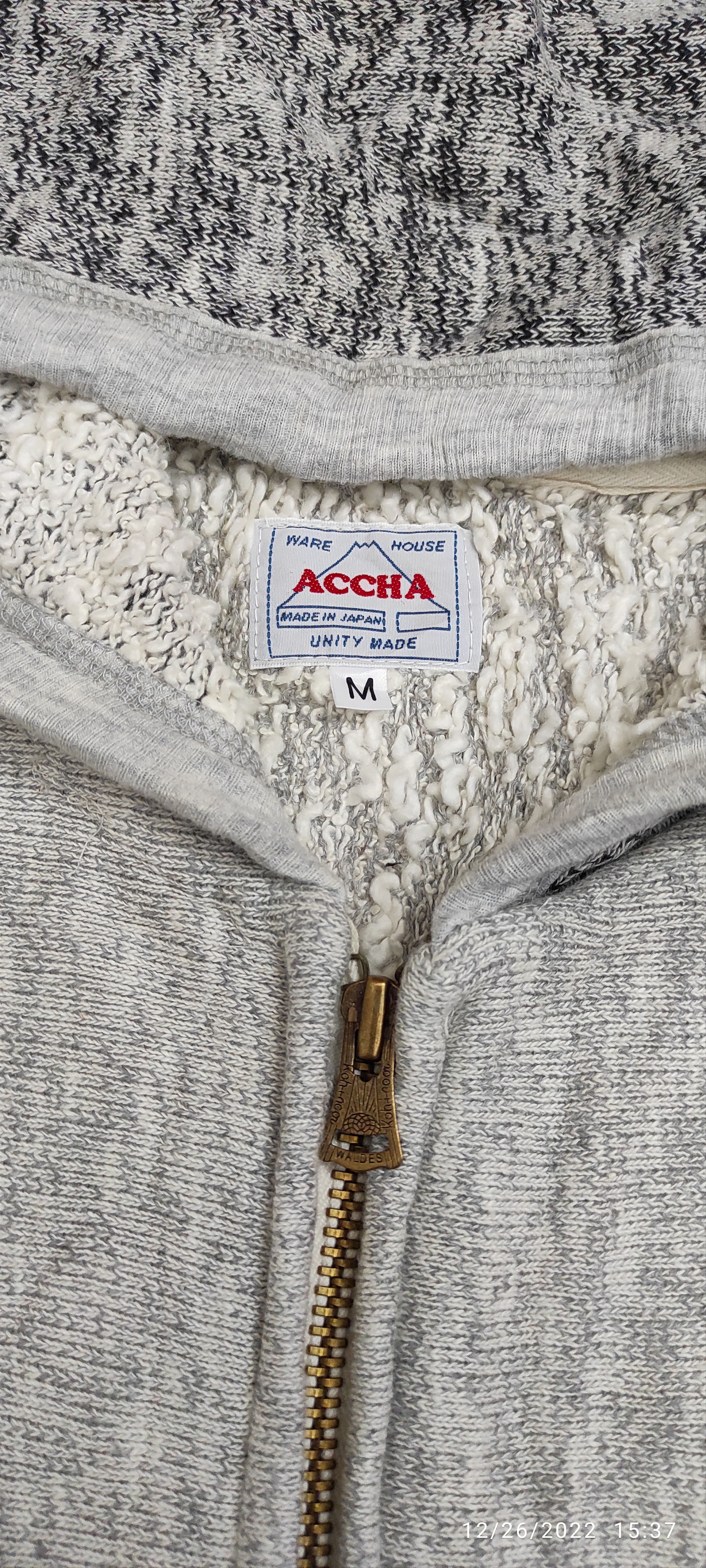 Japanese Brand Archive ACCHA WAREHOUSE UNITY MADE ZIP UP HOODIE Size US M / EU 48-50 / 2 - 4 Thumbnail