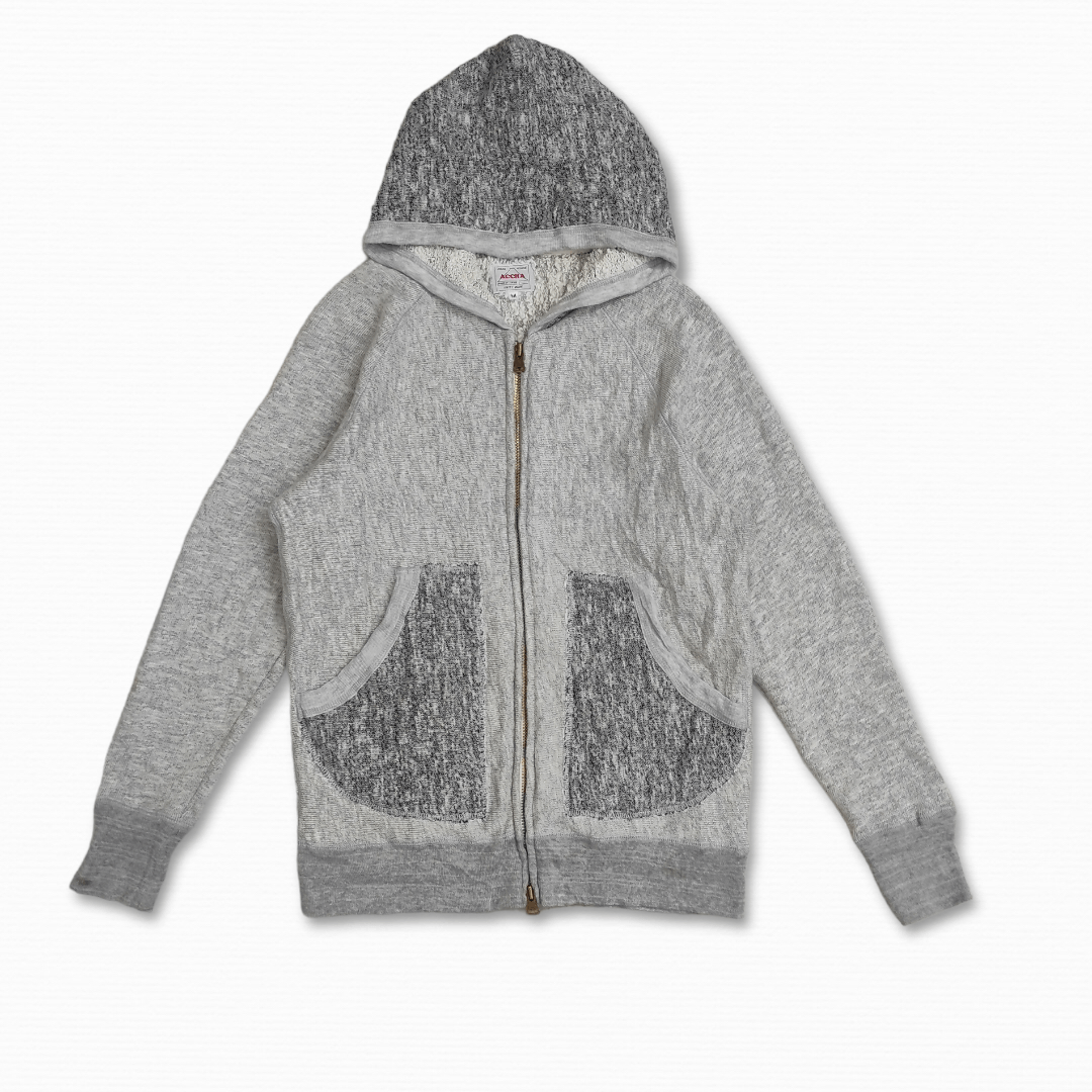 image of The Real Mccoys x Warehouse Archive Accha Warehouse Unity Made Zip Up Hoodie in Heather Gray (Size 