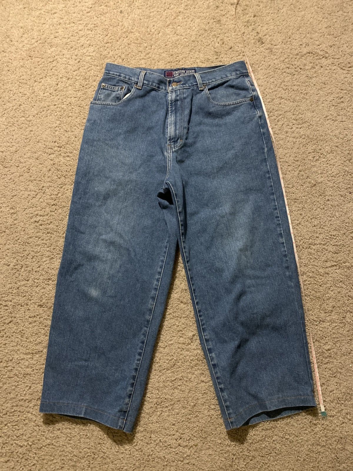 Streetwear Vintage Waisted Wide Leg Denim Pants