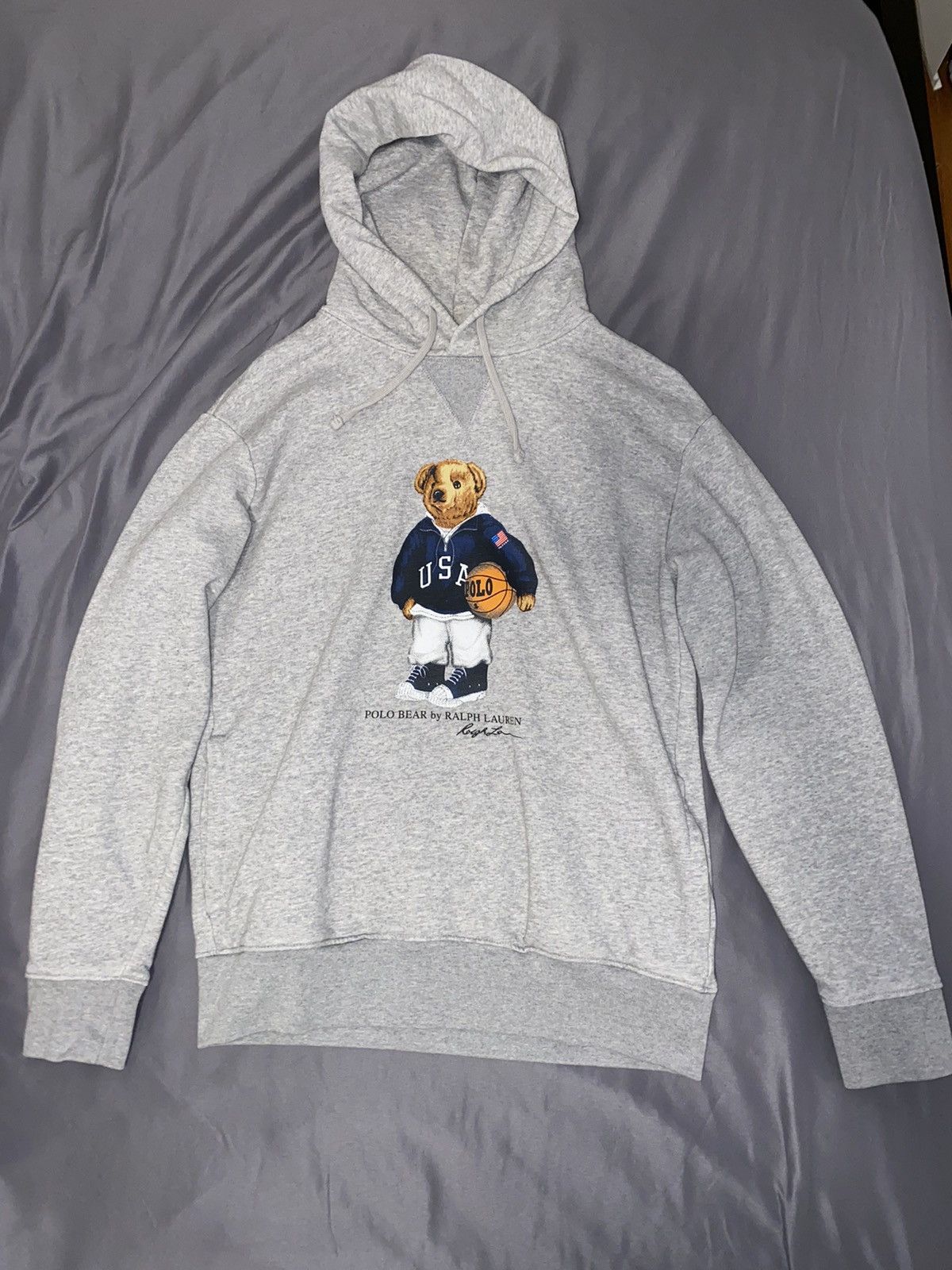 Polo basketball bear hoodie hotsell